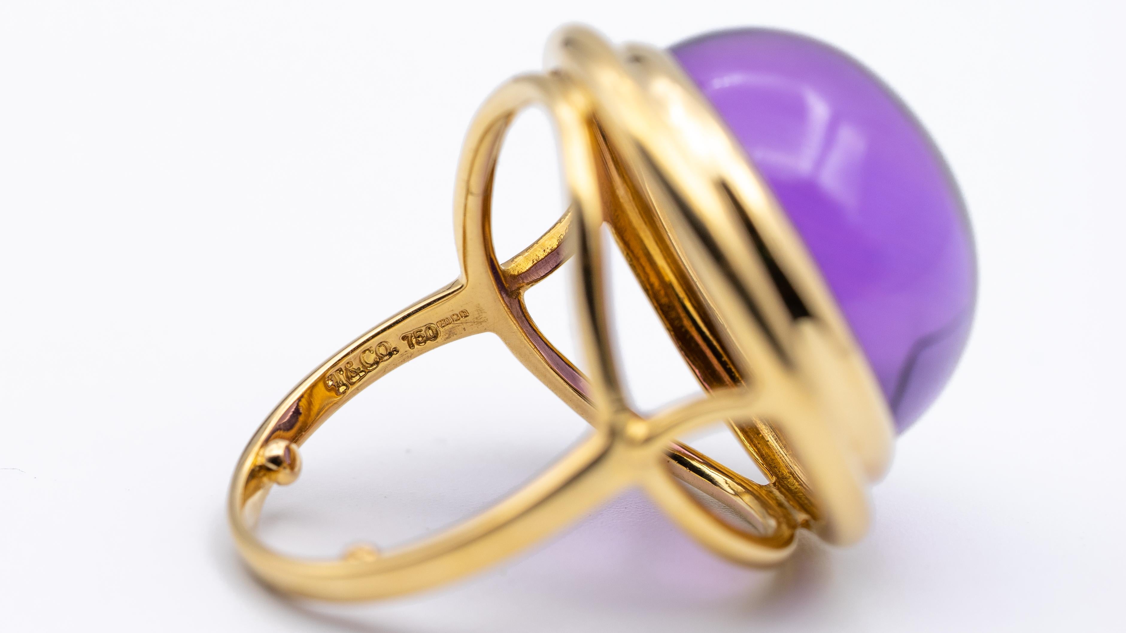 Tiffany & Co. Paloma Picasso 26 Carat Cabochon Amethyst Ring in 18 Karat Gold 2