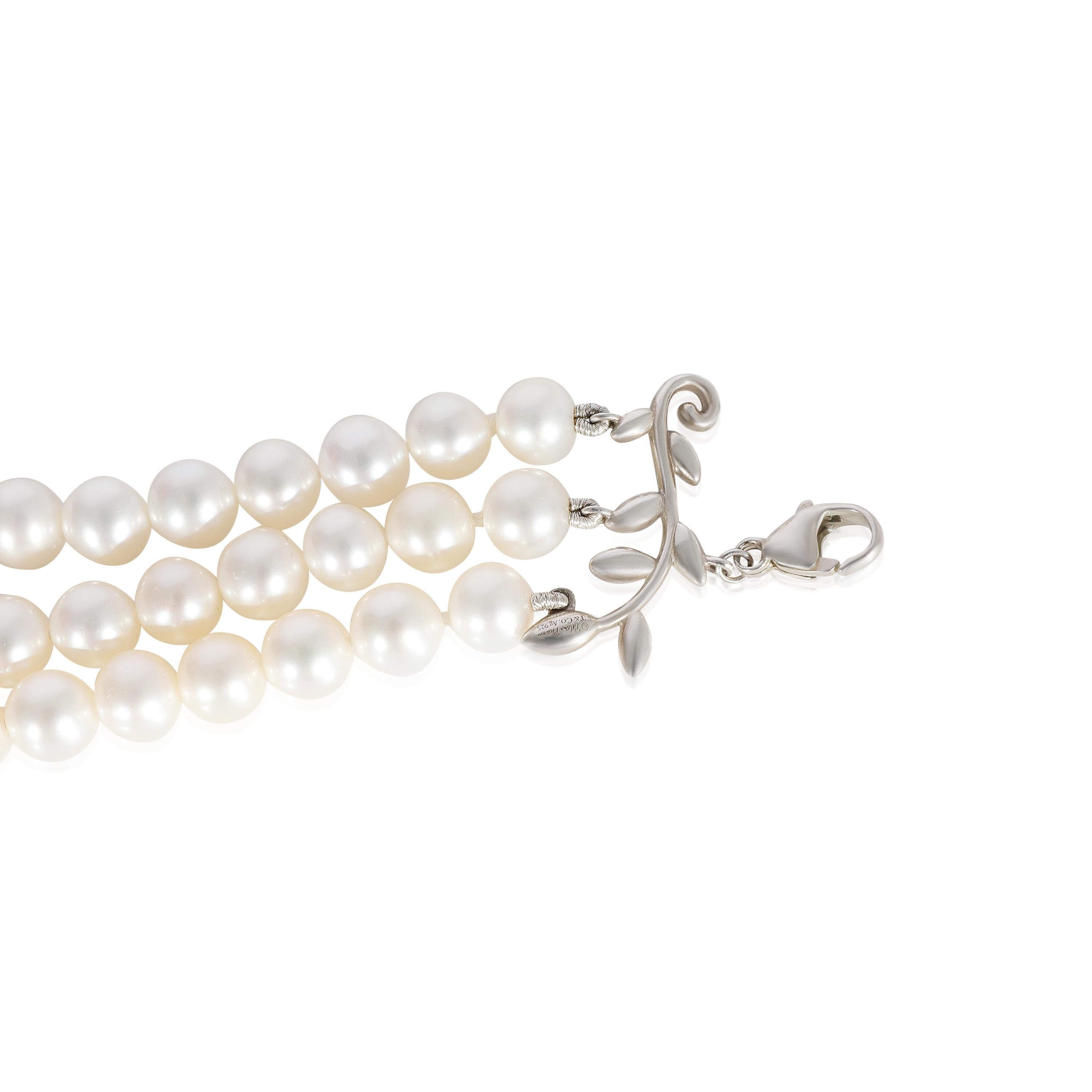 Tiffany & Co. Paloma Picasso 3-Strand Pearl Bracelet in Sterling Silver In Excellent Condition In New York, NY