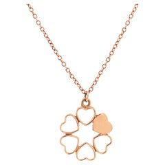 Tiffany & Co. Paloma Picasso 6 Heart Pendant Necklace 18k Rose Gold Mini
