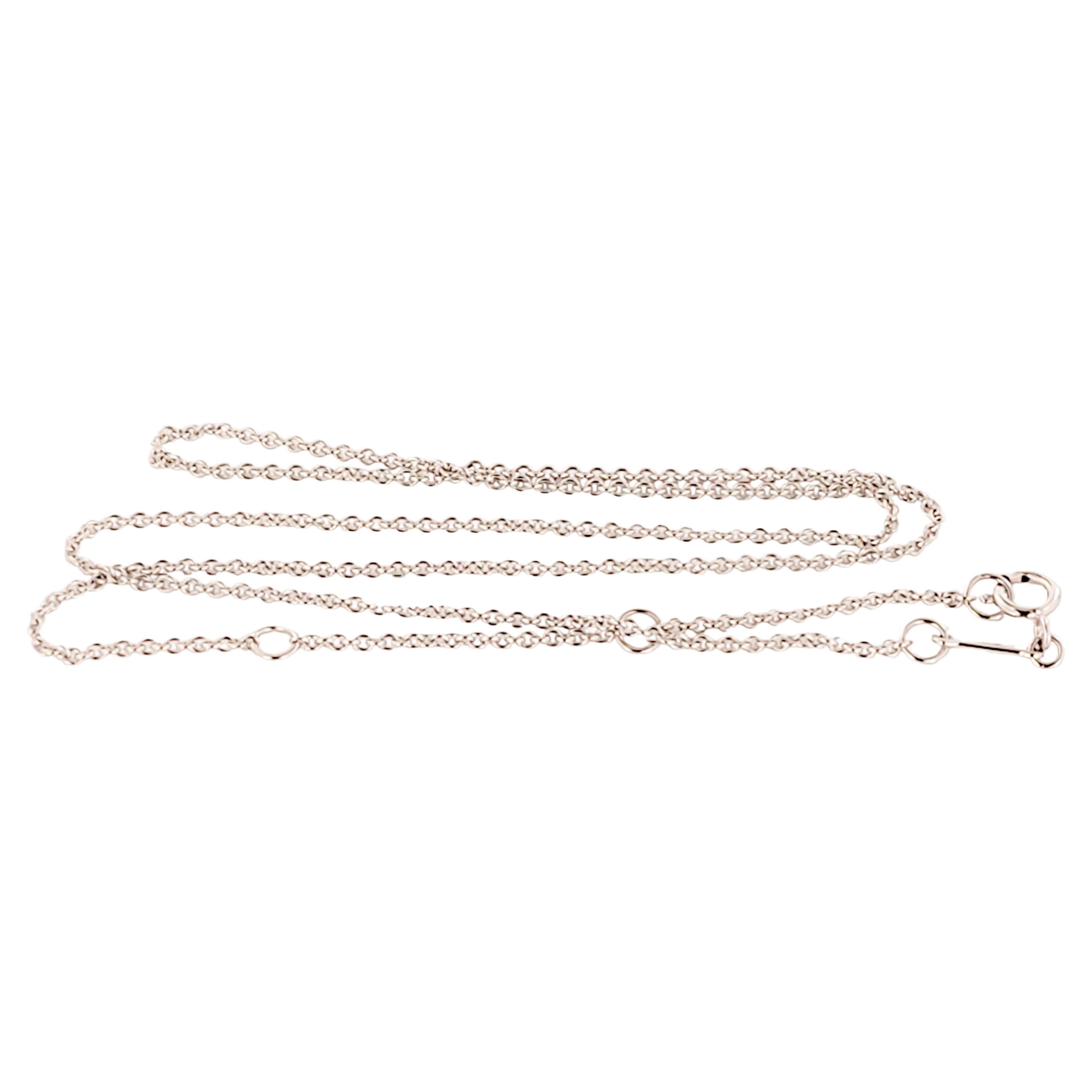 Paloma Picasso Tiffany & co
Material Platinum 950
Chain Length 16'' Long 
Adjustable 16'' 15'' 14''
Weight 2.3 gr
Condition New,  Never Worn 
Comes with Tiffany & co pouch