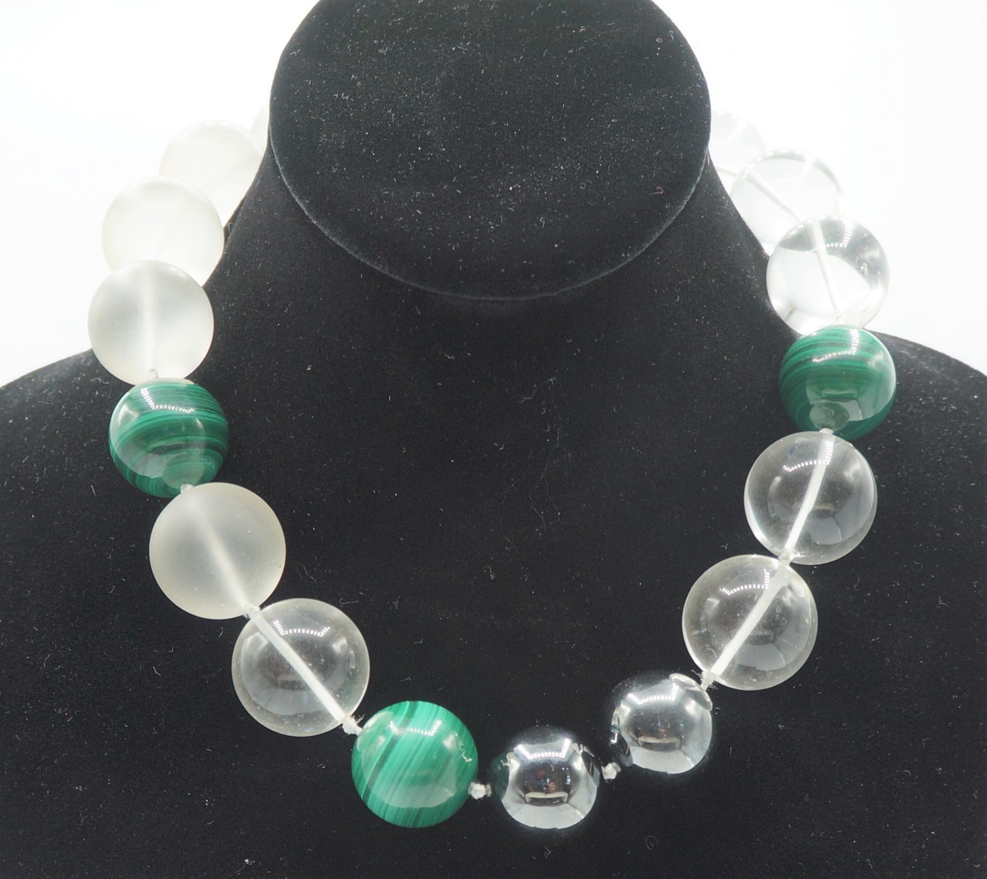 Tiffany & Co. Paloma Picasso Agate and Rock Crystal Beaded Necklace In Excellent Condition For Sale In Wilmington, DE