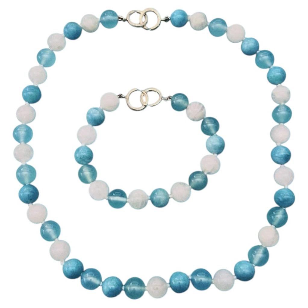 Tiffany & Co. Collana e braccialetto Paloma Picasso con amazzonite, pietra di luna e calcedonio in vendita