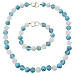 Tiffany & Co. Paloma Picasso Amazonite Moonstone Chalcedony Necklace Bracelet
