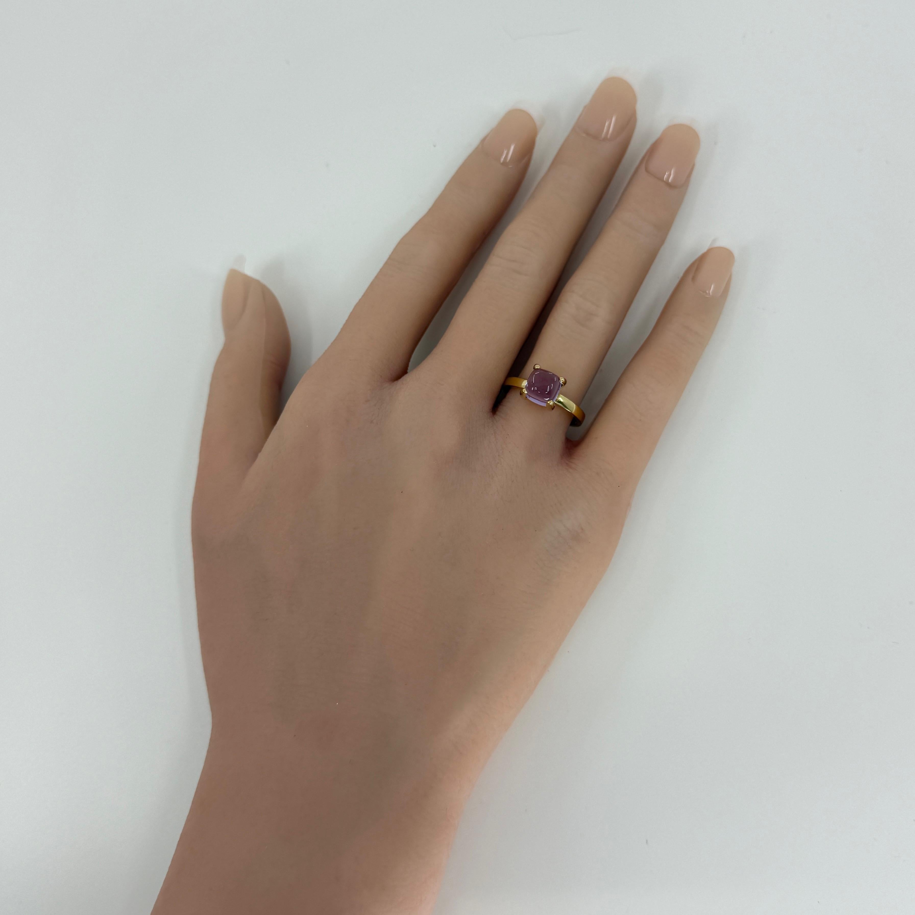 Pan di zucchero Tiffany & Co. Paloma Picasso Anello in oro giallo 18 carati con ametista e pila di zucchero 53 in vendita