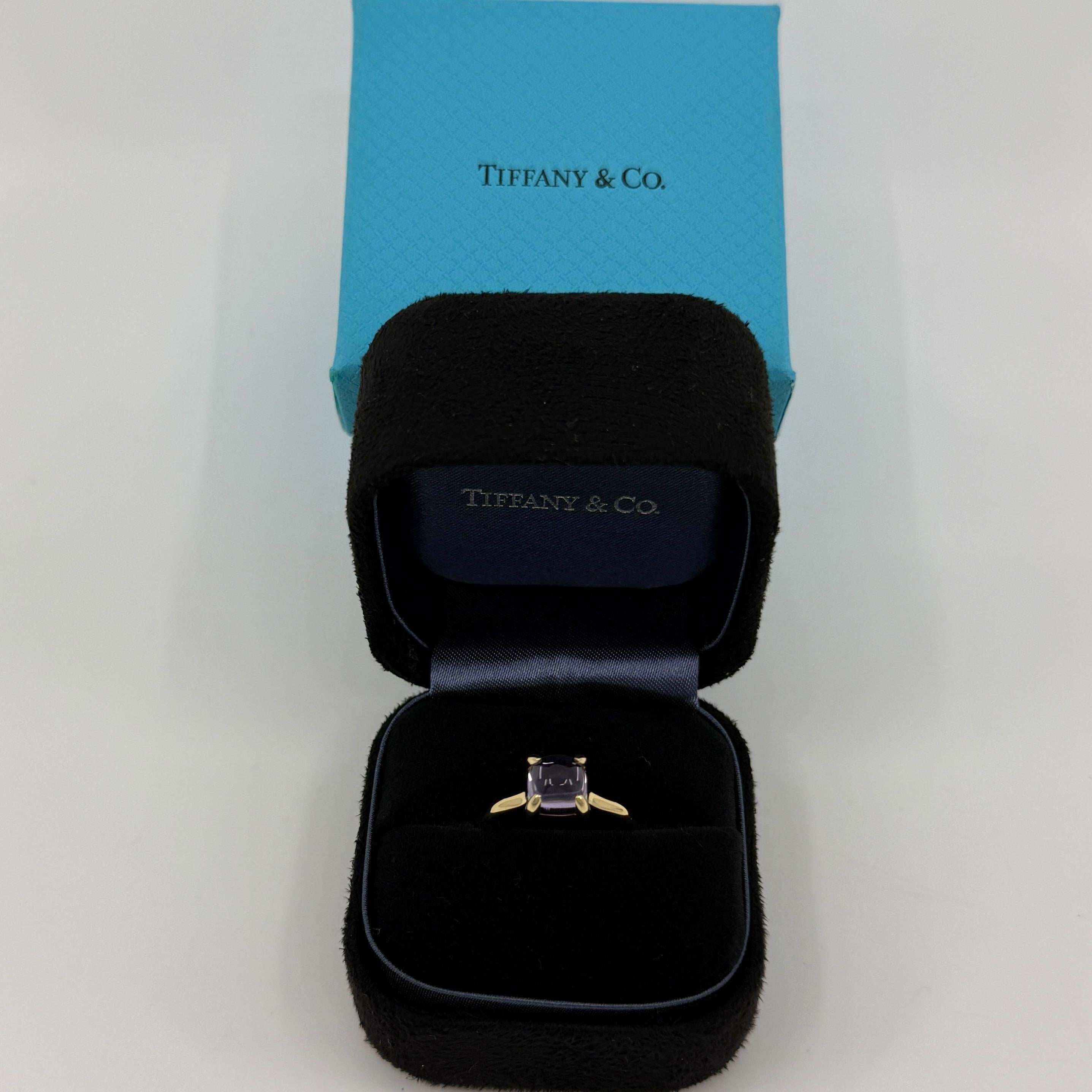 Tiffany & Co. Paloma Picasso, bague en or jaune 18 carats avec améthyste en forme de pain de sucre empilable 6,25 en vente 5