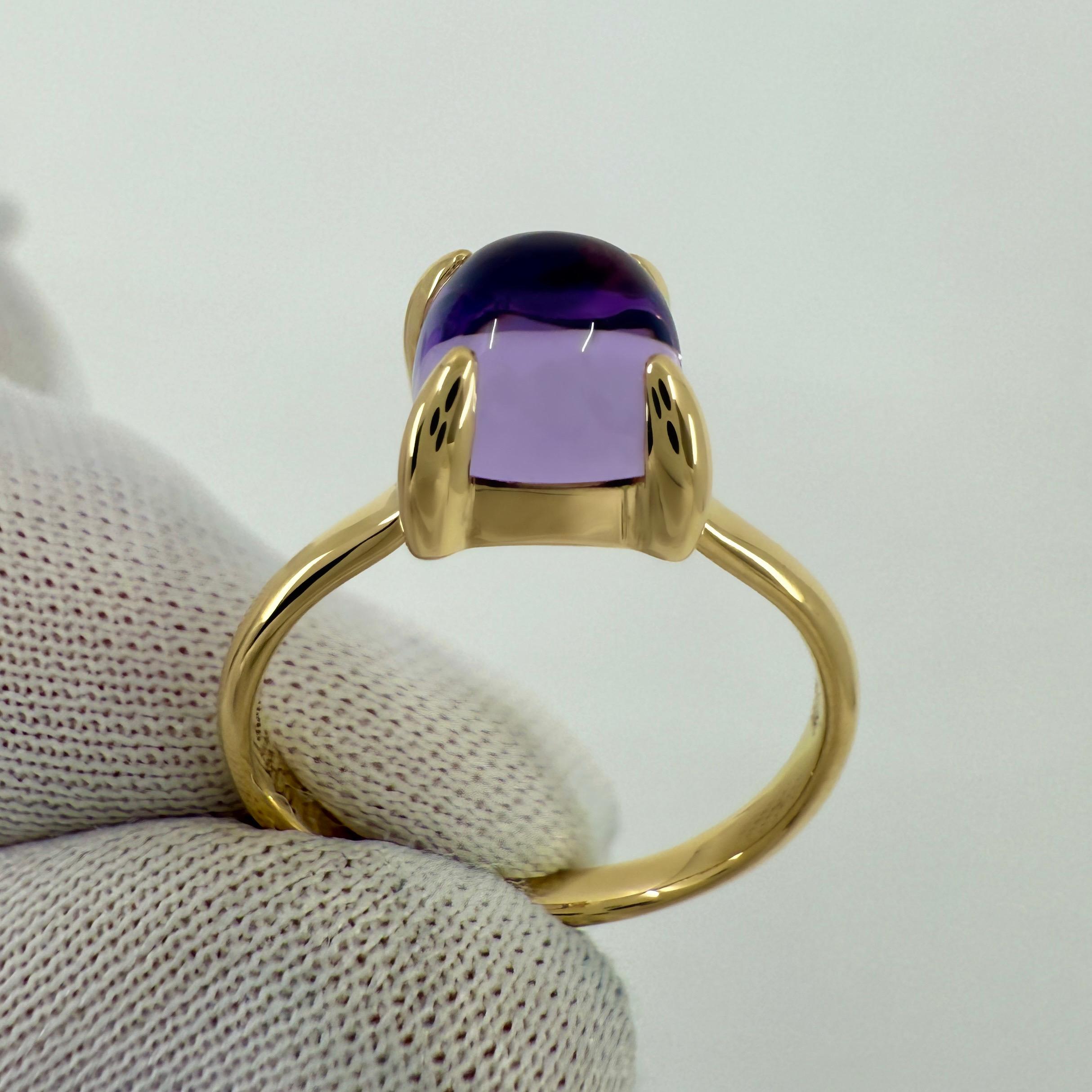 Taille cabochon Tiffany & Co. Paloma Picasso, bague en or jaune 18 carats avec améthyste en forme de pain de sucre empilable 6,25 en vente
