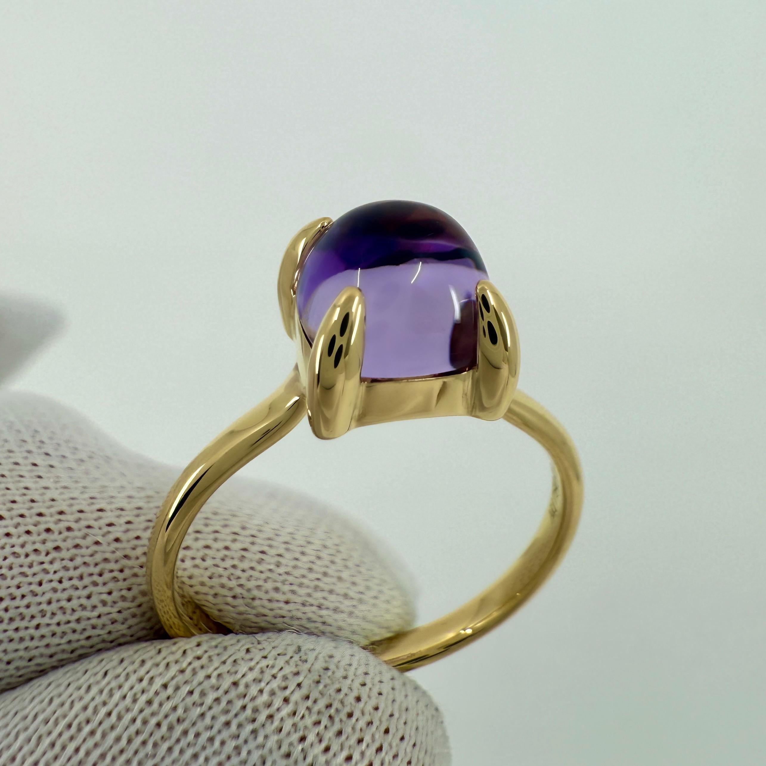 Tiffany & Co. Paloma Picasso, bague en or jaune 18 carats avec améthyste en forme de pain de sucre empilable 6,25 en vente 2