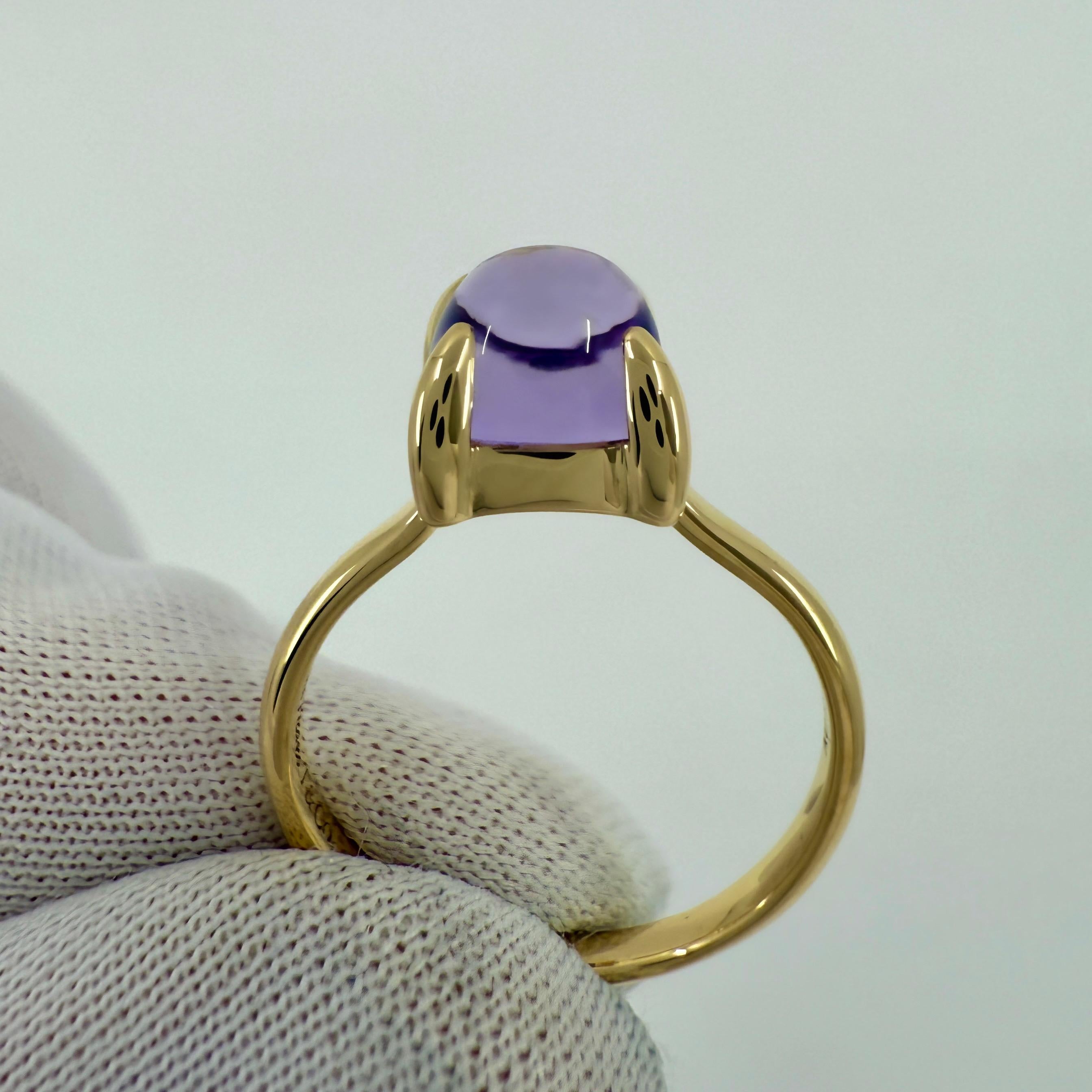 Tiffany & Co. Paloma Picasso, bague en or jaune 18 carats avec améthyste en forme de pain de sucre empilable 6,25 en vente 4