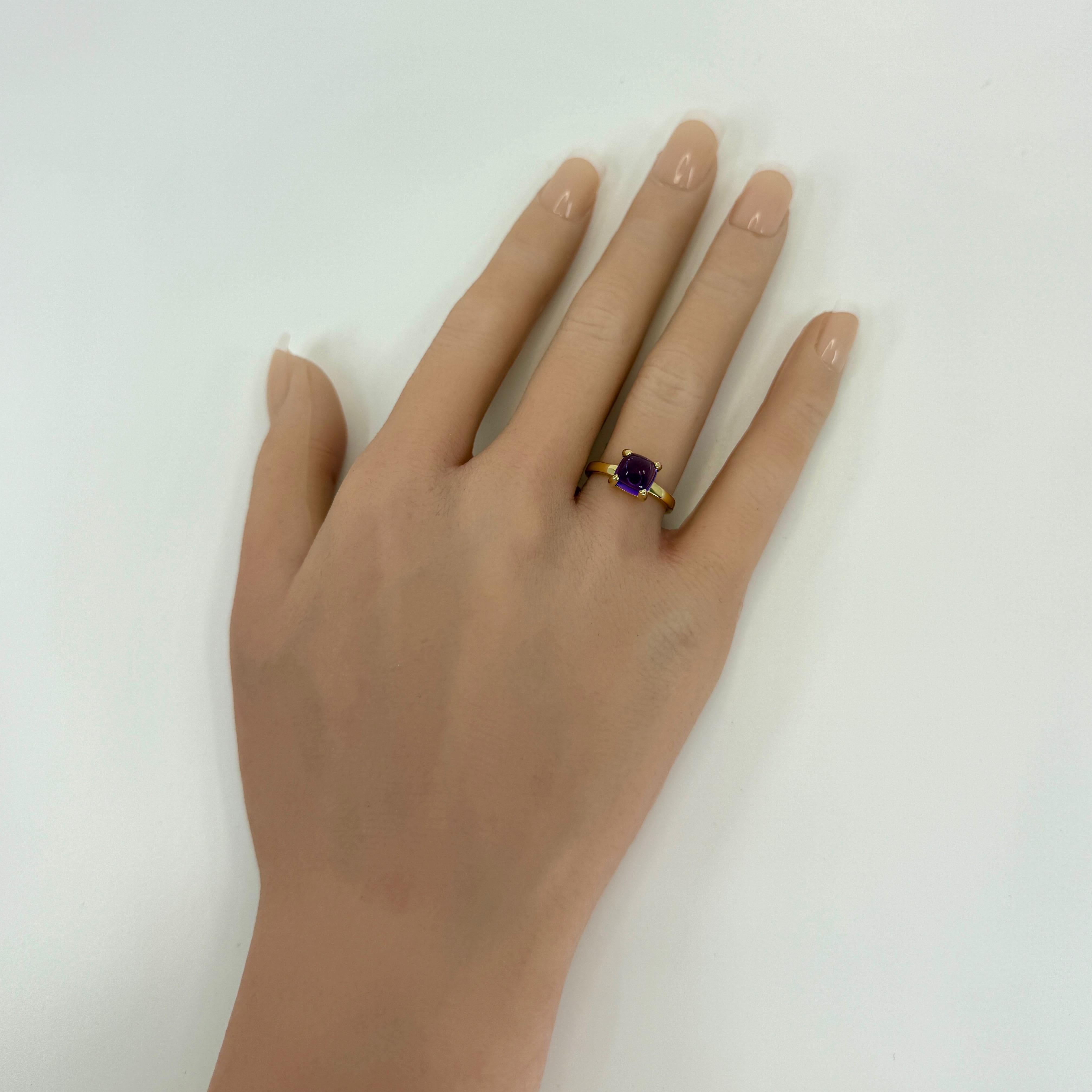 da uomo o donna Tiffany & Co. Paloma Picasso Anello in oro giallo 18k con ametista e pila di zucchero US5 in vendita