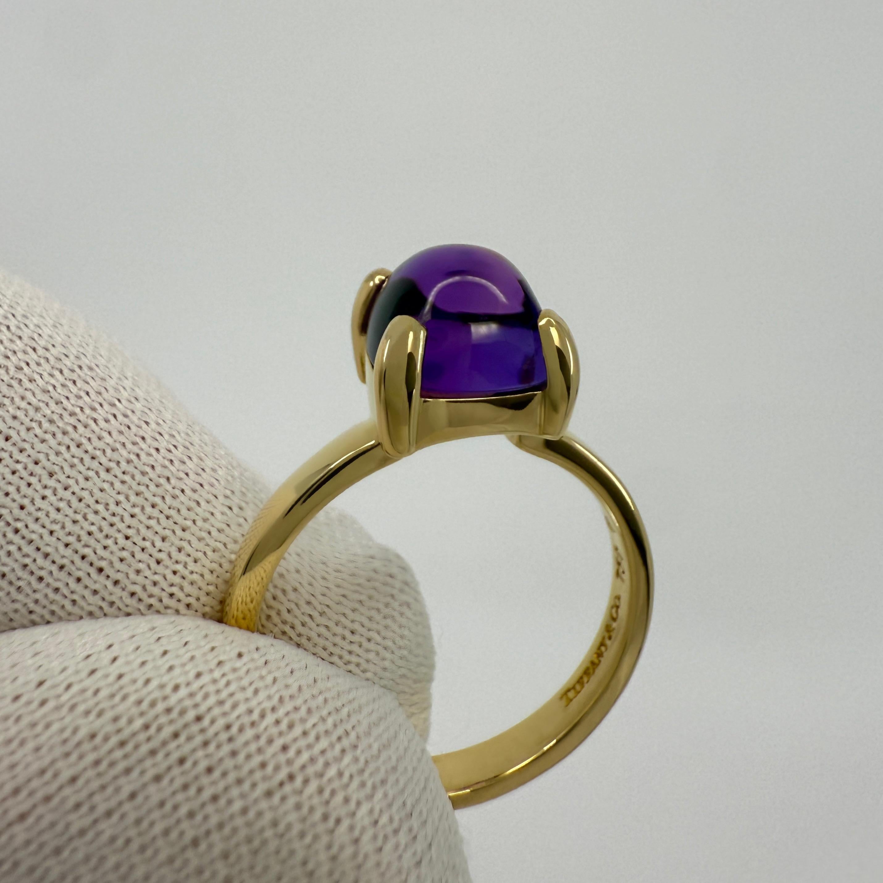 Tiffany & Co. Paloma Picasso Anello in oro giallo 18k con ametista e pila di zucchero US5 in vendita 1