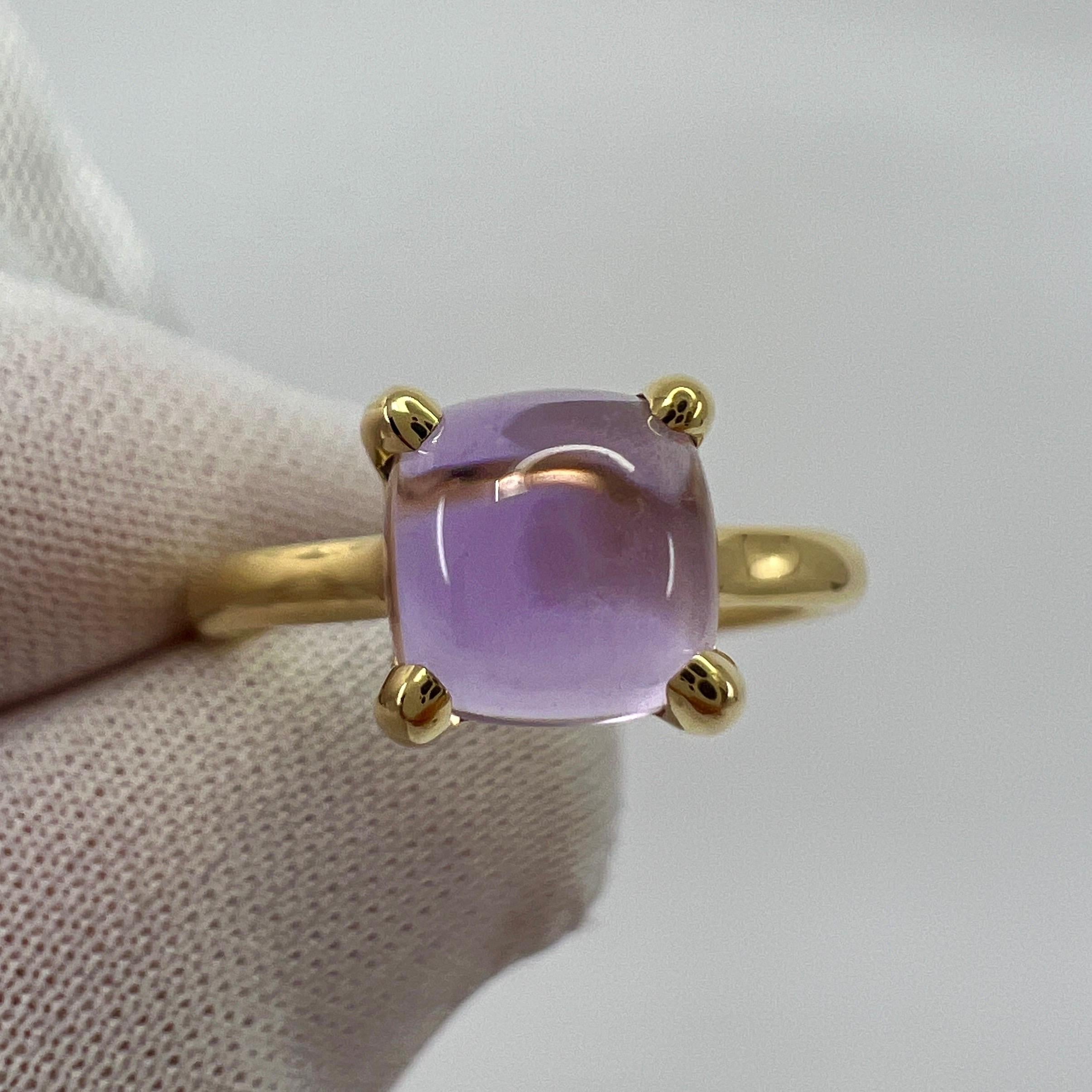 Tiffany & Co. Paloma Picasso Amethyst Sugar Stack Loaf 18k Yellow Gold Ring US7 5