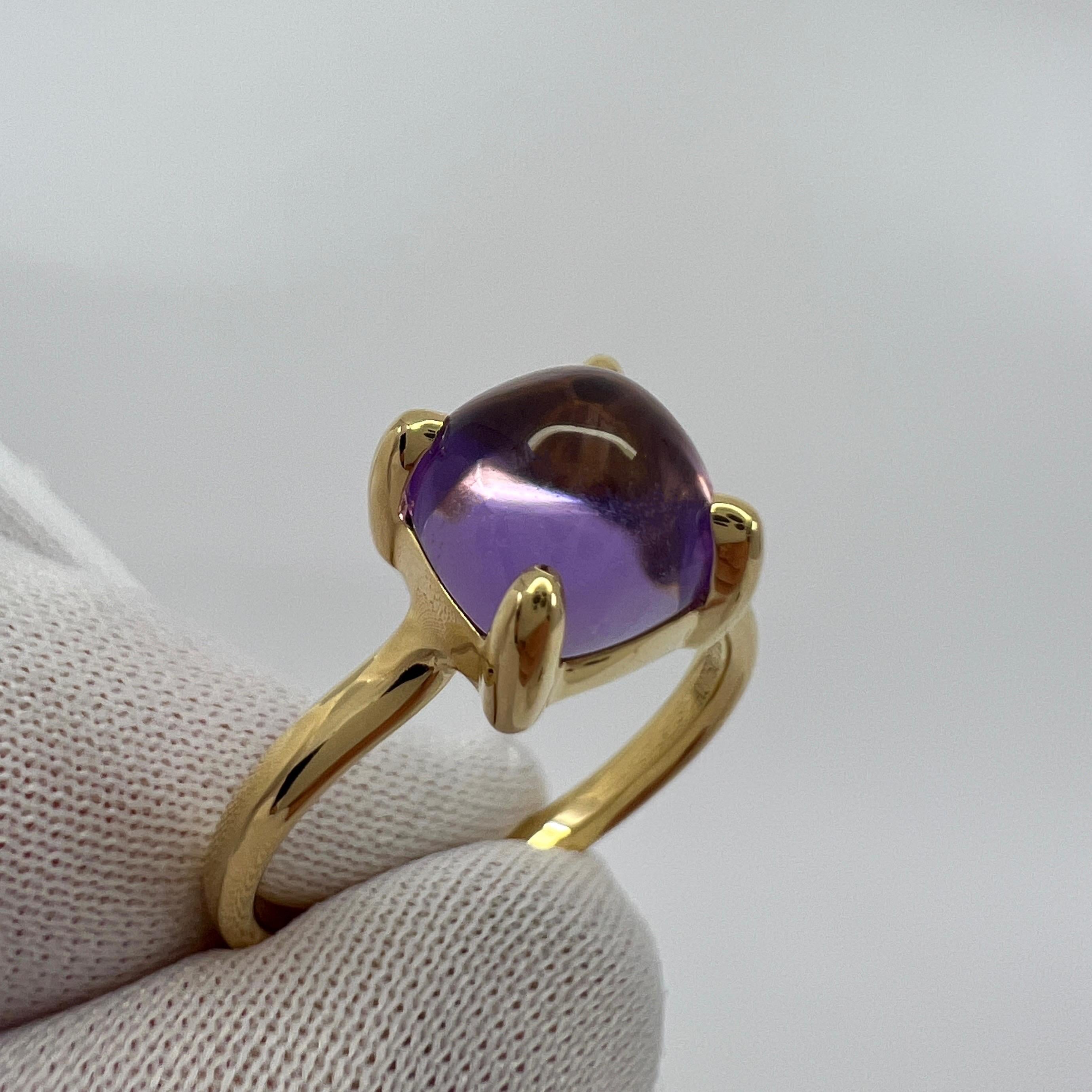 Tiffany & Co. Paloma Picasso Amethyst Sugar Stack Loaf 18k Yellow Gold Ring US7 7