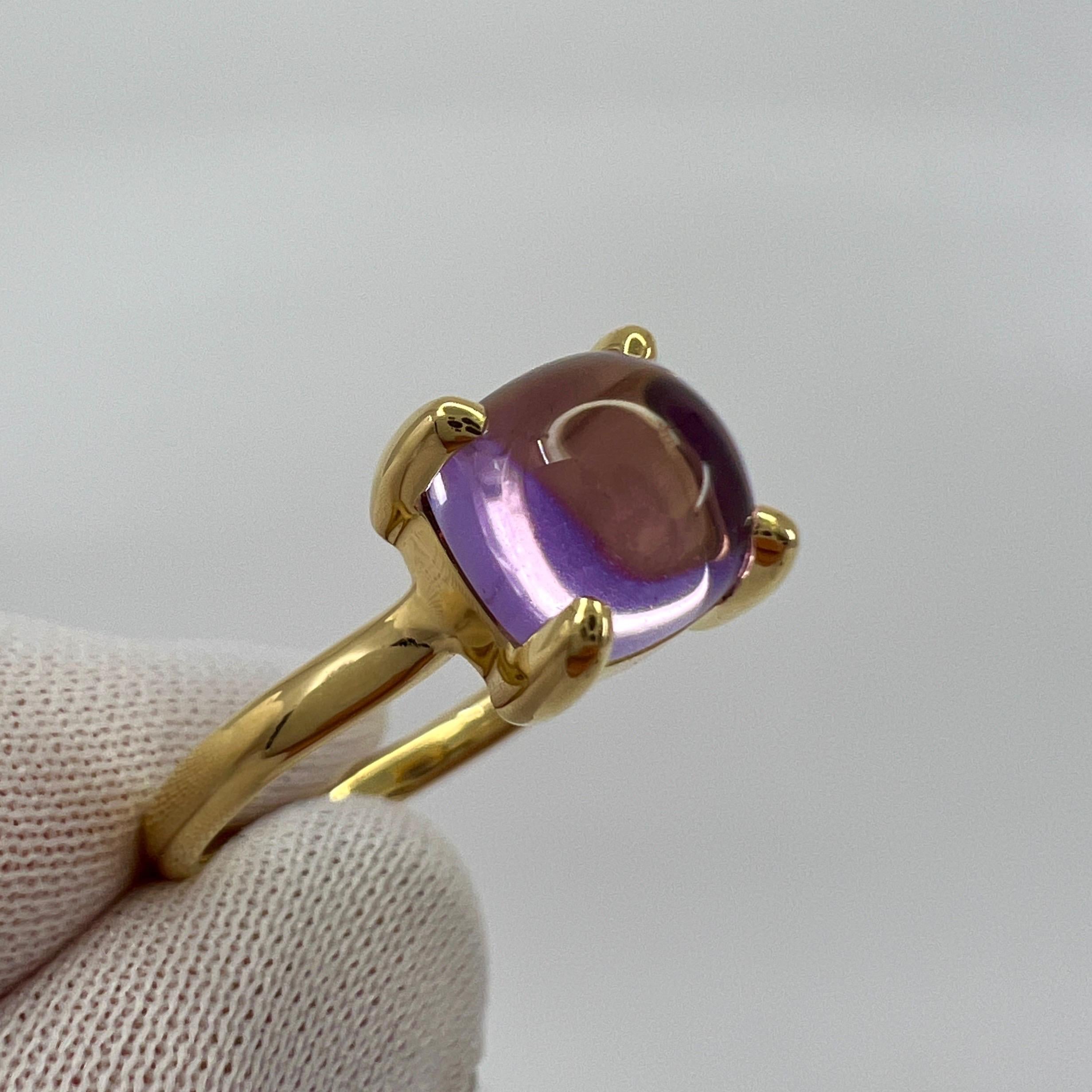 Tiffany & Co. Paloma Picasso Amethyst Sugar Stack Loaf 18k Yellow Gold Ring US7 1