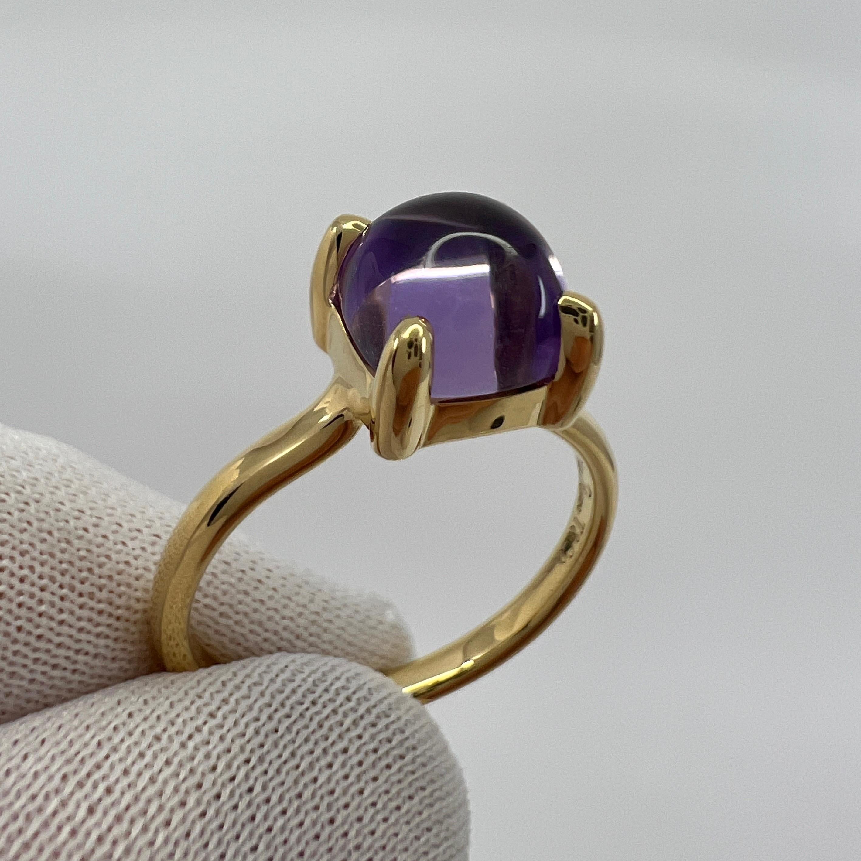 Tiffany & Co. Paloma Picasso Amethyst Sugar Stack Loaf 18k Yellow Gold Ring US7 3