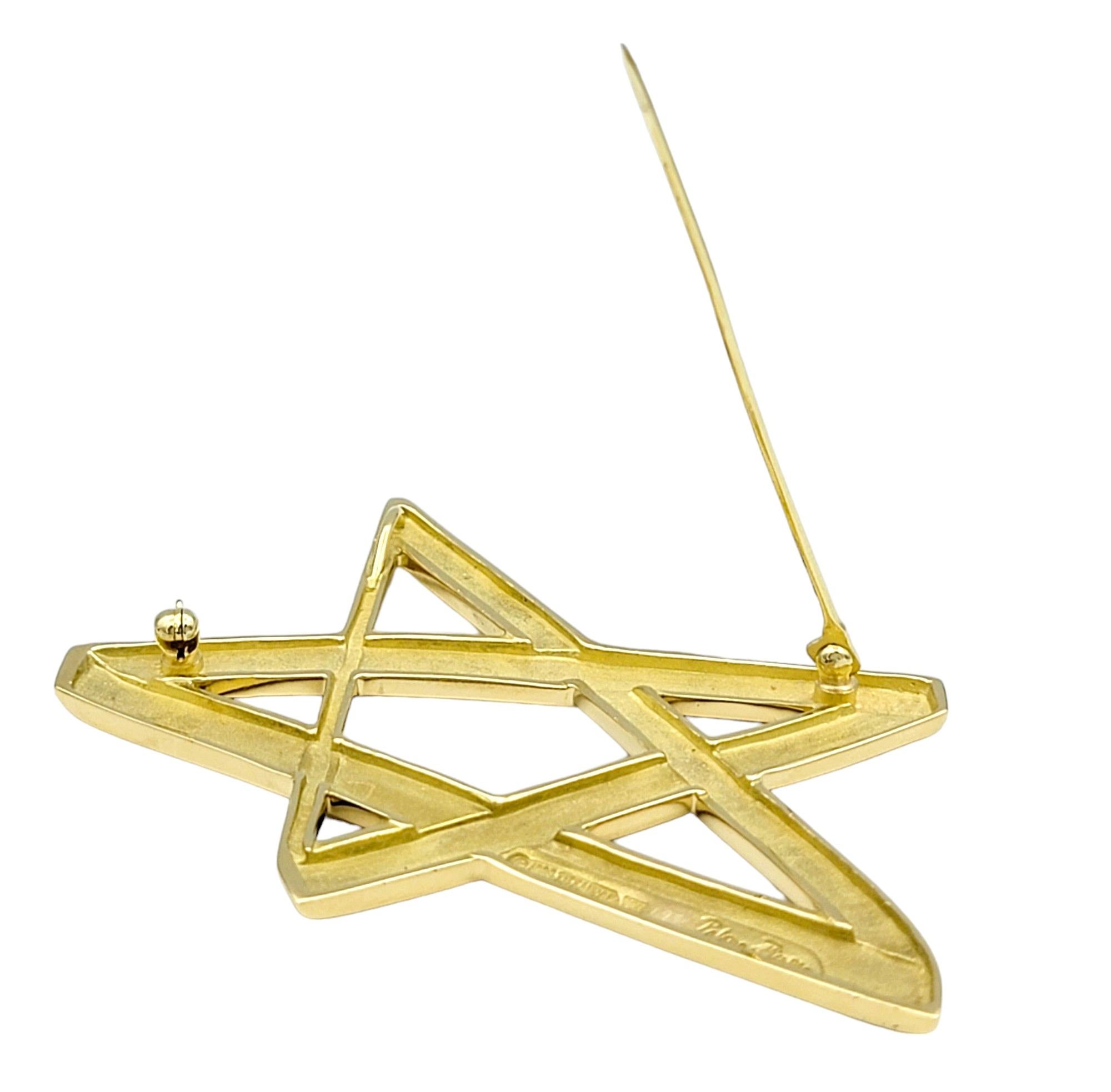 Women's or Men's Tiffany & Co. Paloma Picasso Asymmetrical Star Brooch in 18 Karat Yellow Gold For Sale