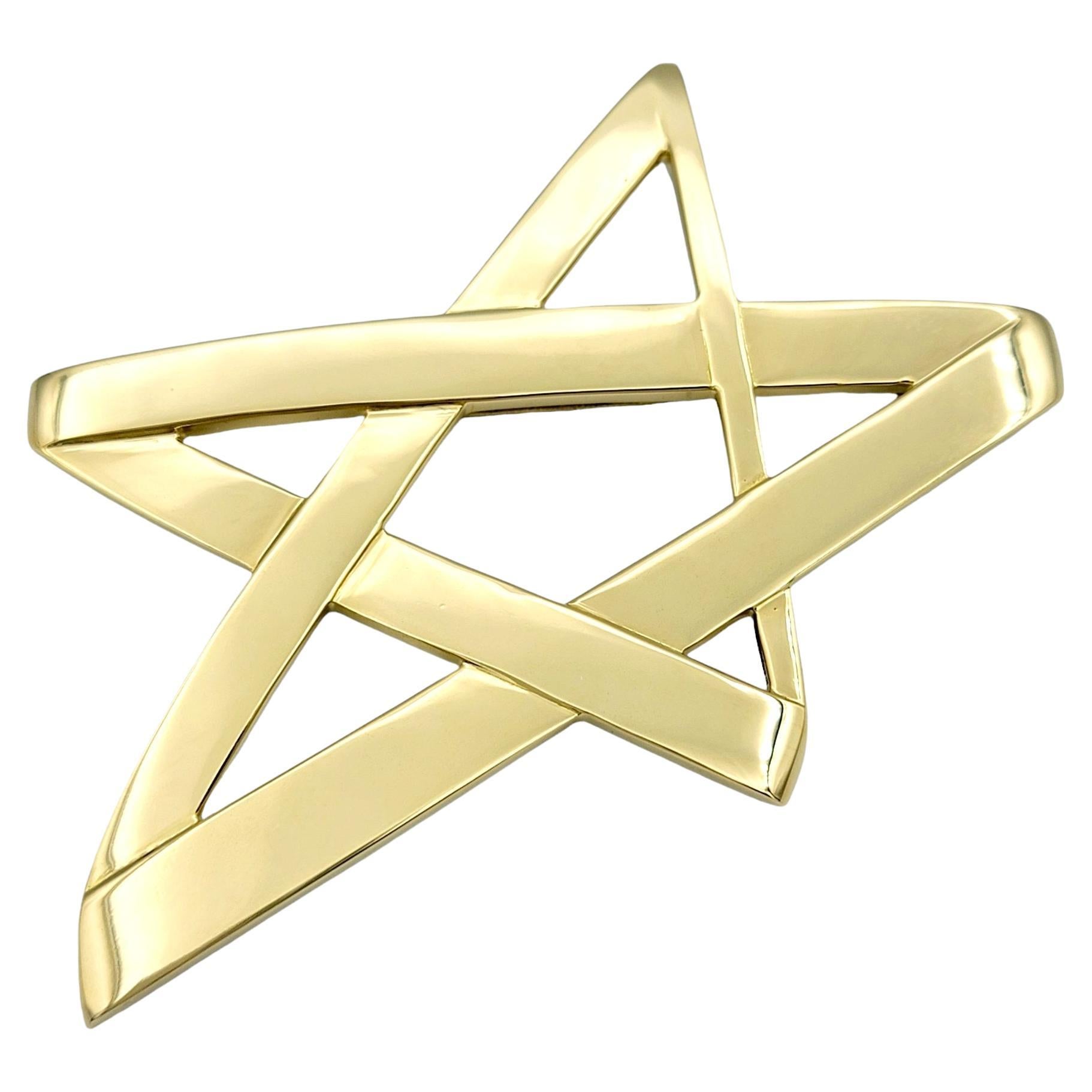 Tiffany & Co. Paloma Picasso Asymmetrical Star Brooch in 18 Karat Yellow Gold For Sale