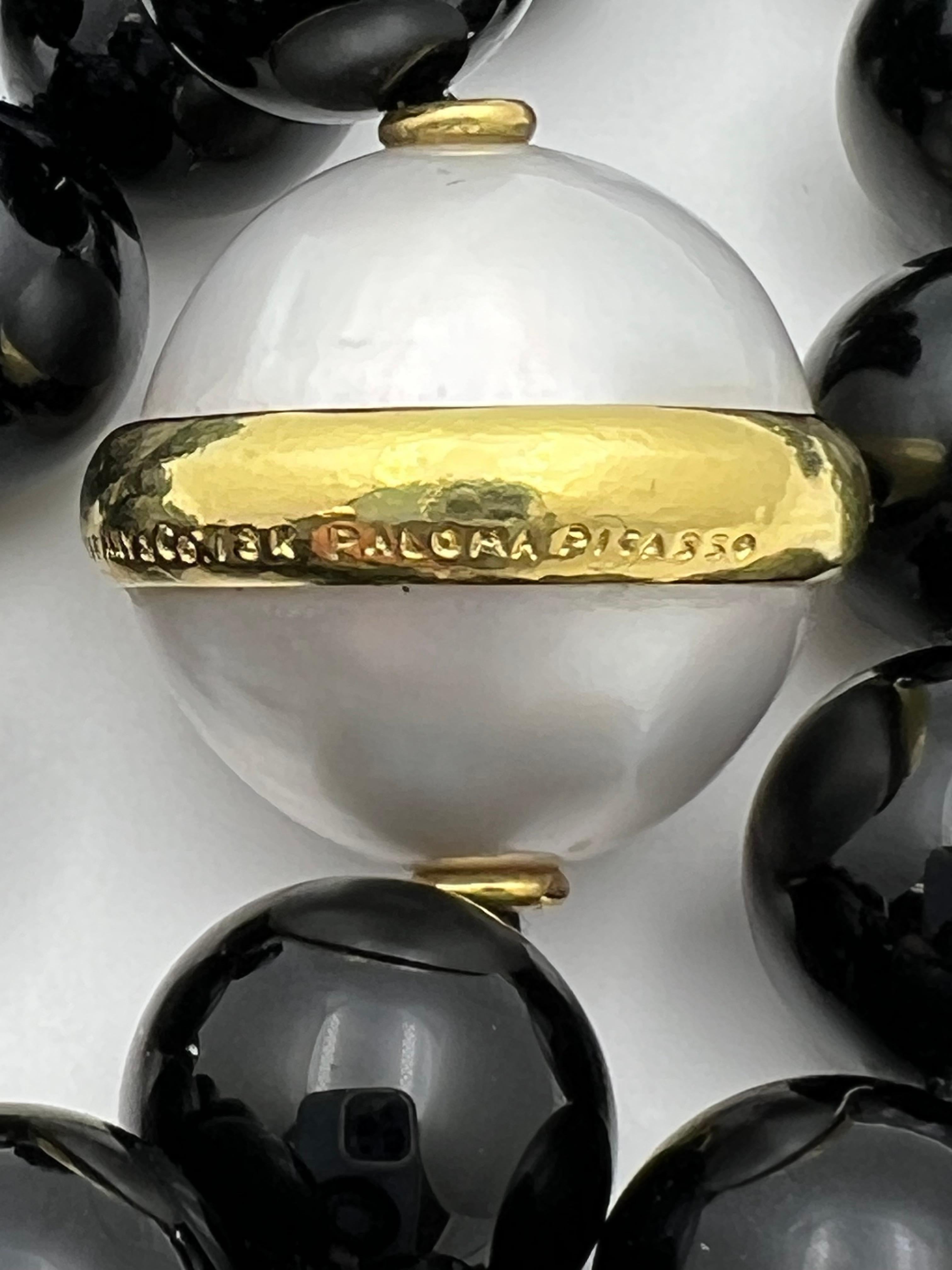Donna Tiffany & Co. Paloma Picasso Collana con perle dei mari del sud e onice nero in vendita