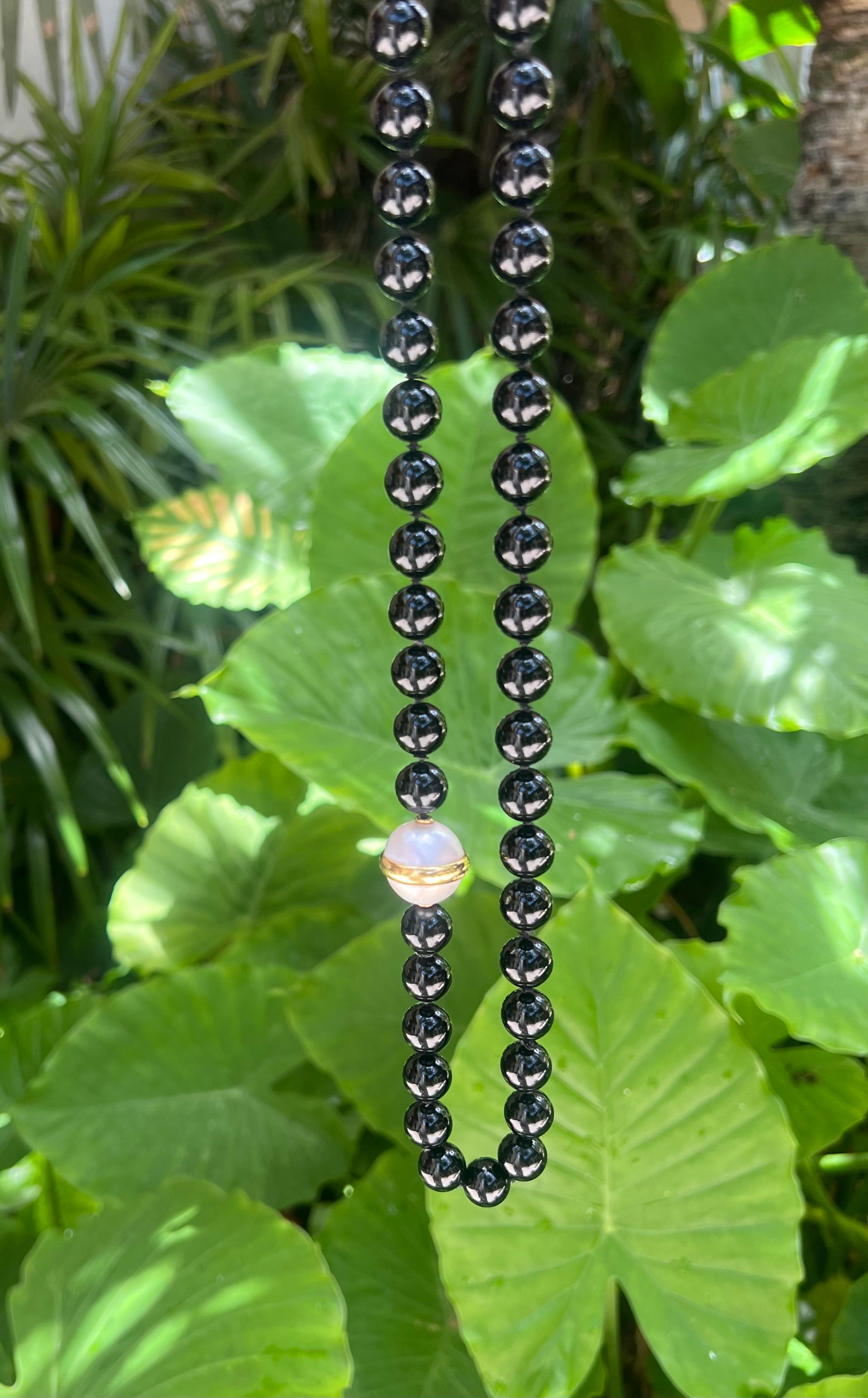Tiffany & Co. Paloma Picasso Collana con perle dei mari del sud e onice nero in vendita 1