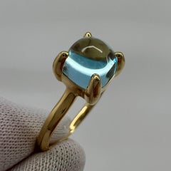 Tiffany & Co. Paloma Picasso Blue Topaz Sugar Stack Loaf 18k Yellow Gold Ring