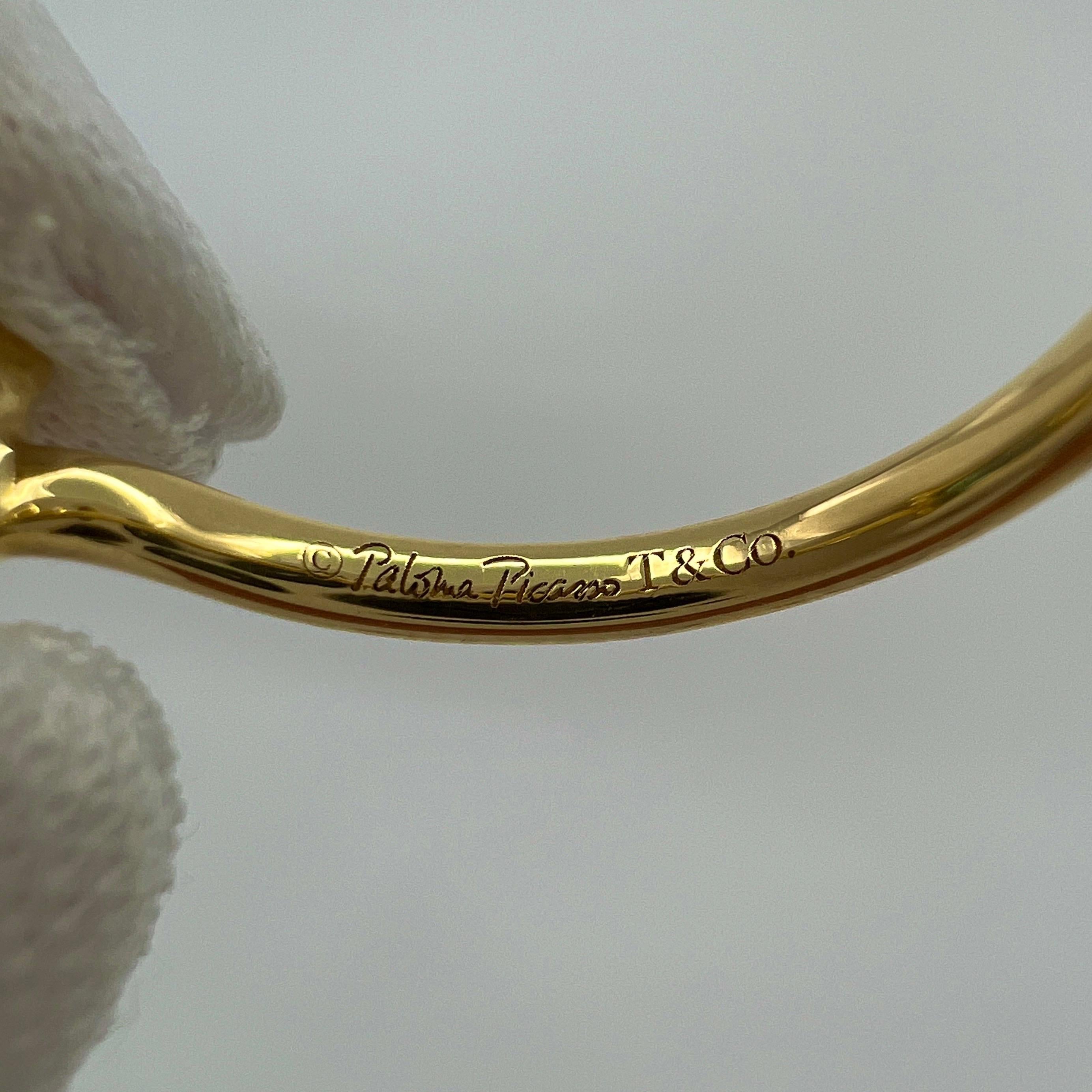 Tiffany & Co. Paloma Picasso Bague en or jaune 18k avec topaze bleue et mèche de sucre en vente 3