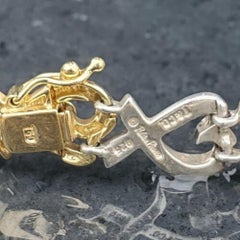 Tiffany & Co. Paloma Picasso Bracelet Loving Heart 18k Gold Sterling Silver 7"