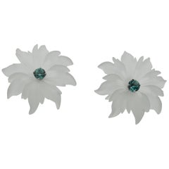 Tiffany & Co. Paloma Picasso Carved Crystal and Blue Zircon Earrings