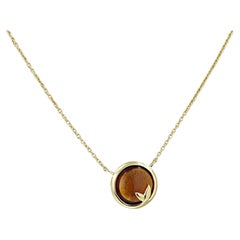 Tiffany & Co. Collier pendentif Paloma Picasso en forme de feuille d'olivier en or jaune 18 carats et citrine