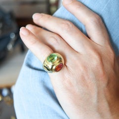 TIFFANY & CO Paloma Picasso Cocktail Ring 18Kt Gold And 9.69 Ctw Tourmalines