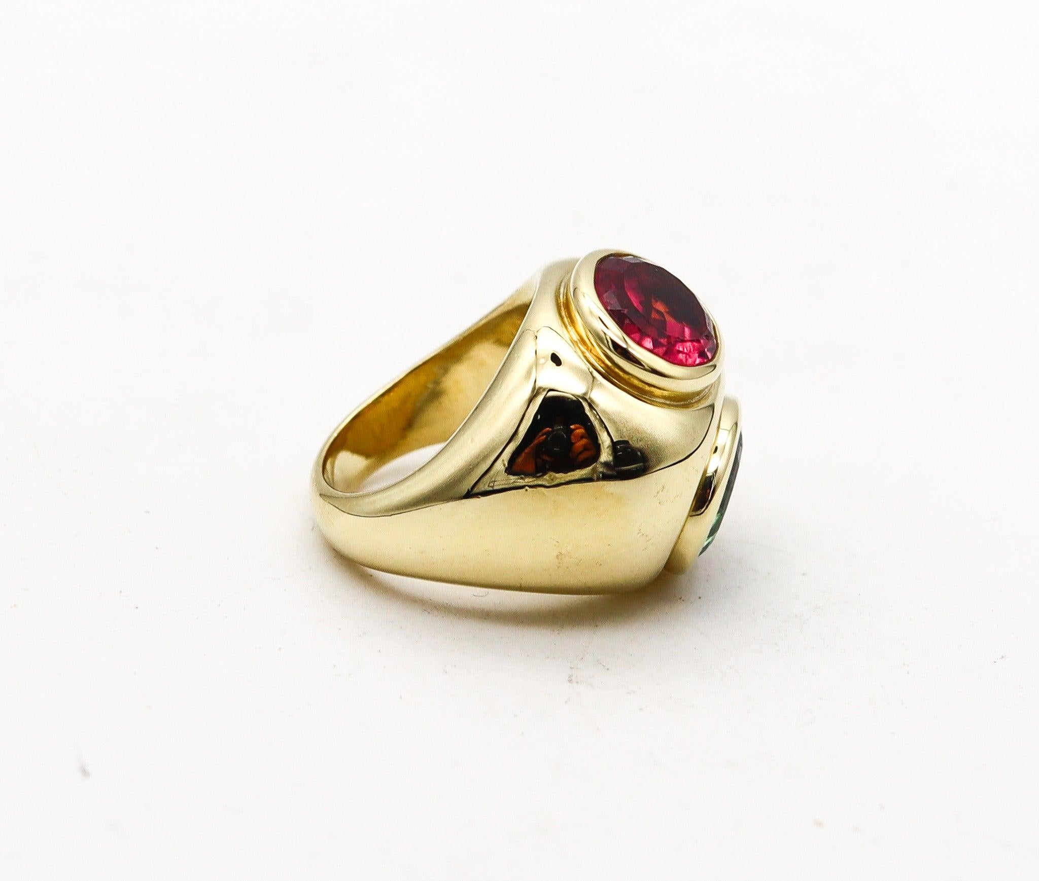 Women's TIFFANY & CO Paloma Picasso Cocktail Ring 18Kt Gold And 9.69 Ctw Tourmalines