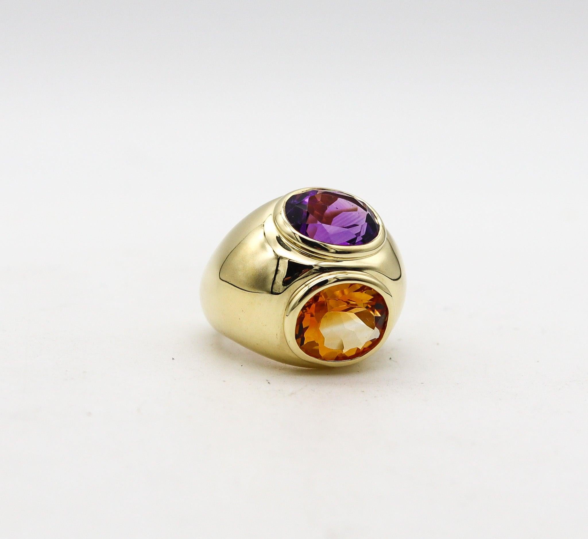 Oval Cut TIFFANY & CO Paloma Picasso Cocktail Ring 18Kt Gold With 8.41 Ctw Gemstones