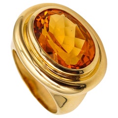 Retro Tiffany & Co. Paloma Picasso Cocktail Ring in 18 Karat Gold with 9.37cts Citrine
