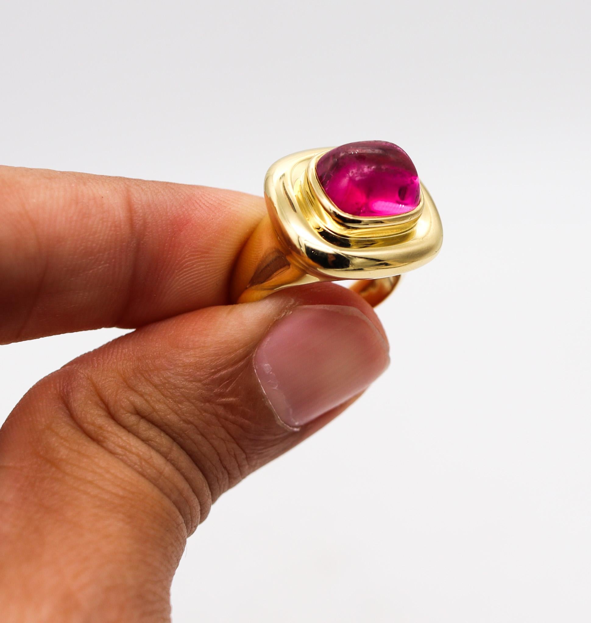 Tiffany & Co. Paloma Picasso Cocktail Ring in 18k Gold 7.28cts Pink Tourmaline In Excellent Condition In Miami, FL