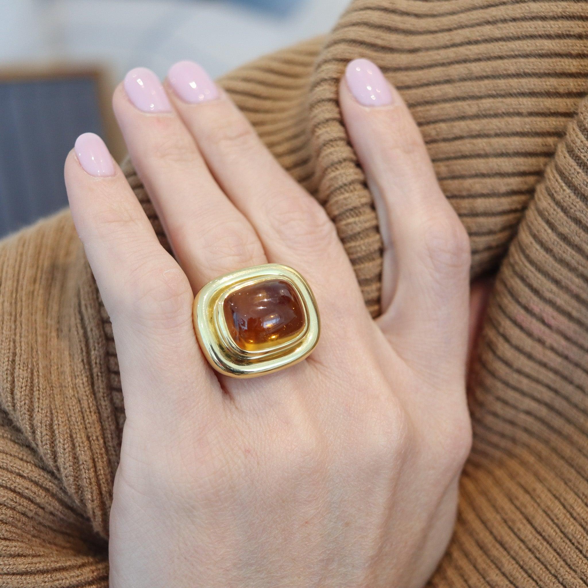 A cocktail ring designed by Paloma Picasso for Tiffany & Co.

This statement large cocktail ring was created by Paloma Picasso for Tiffany & Co. back in the 1980's. The sculptural ring is very bold and massive and was carefully crafted with a