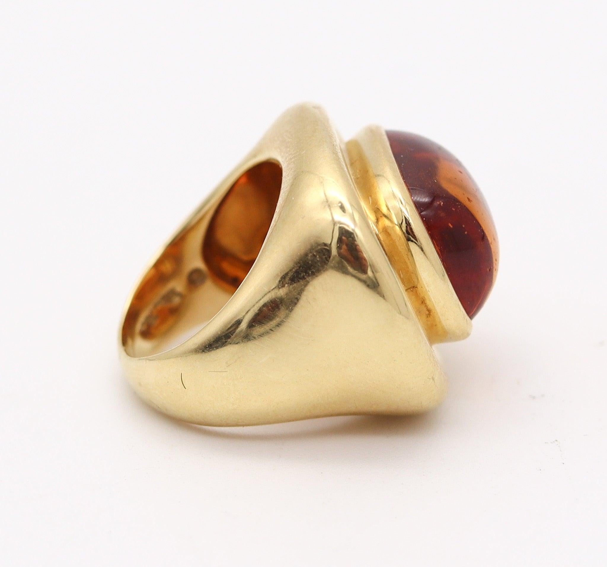 TIFFANY & CO. Paloma Picasso Cocktail Ring In 18Kt Yellow Gold 15.87 Cts Citrine In Excellent Condition In Miami, FL