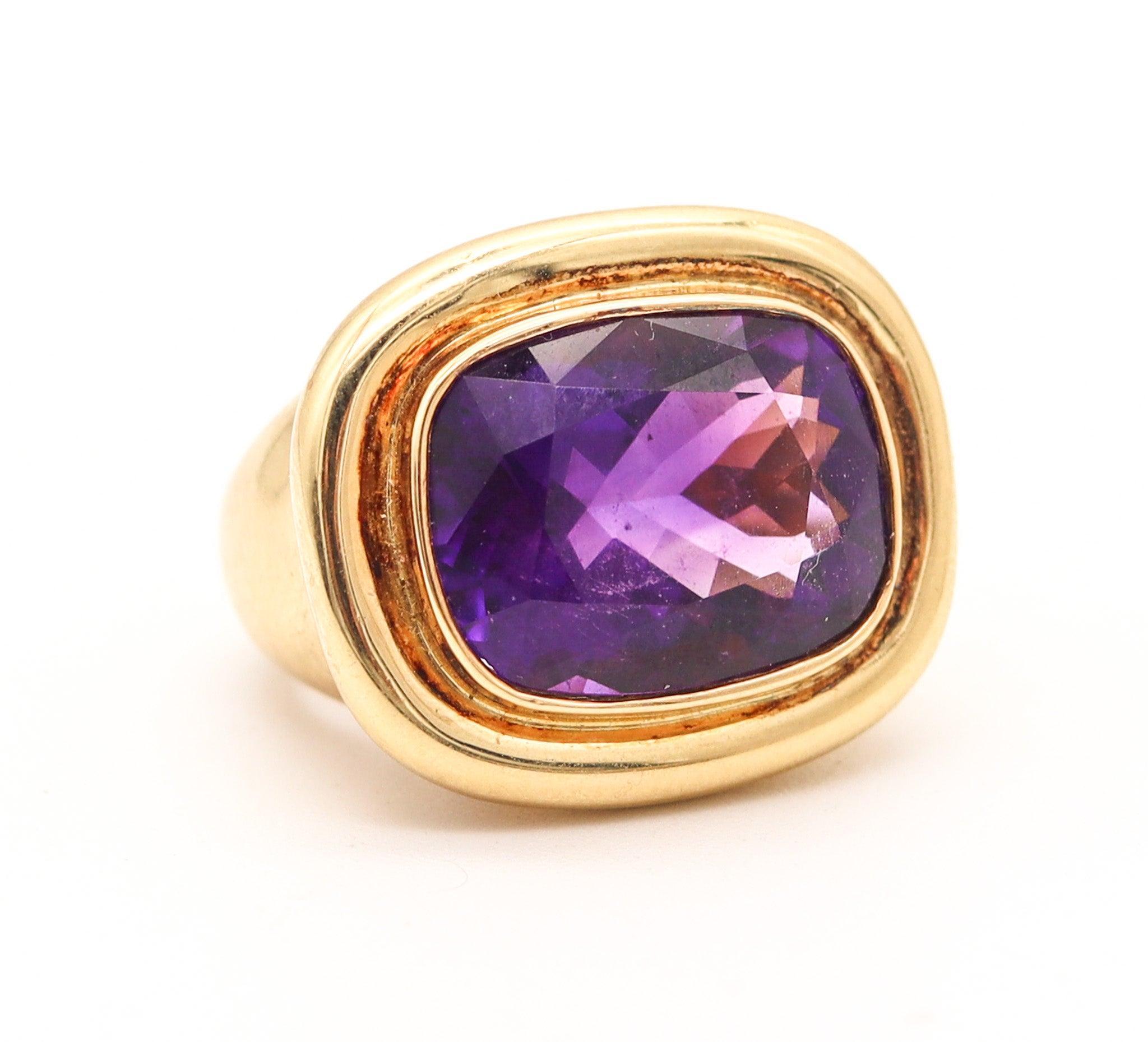 TIFFANY & CO. Paloma Picasso Cocktailring aus 18 Karat Gelbgold mit 9,48 Karat Amethyst (Modernistisch) im Angebot