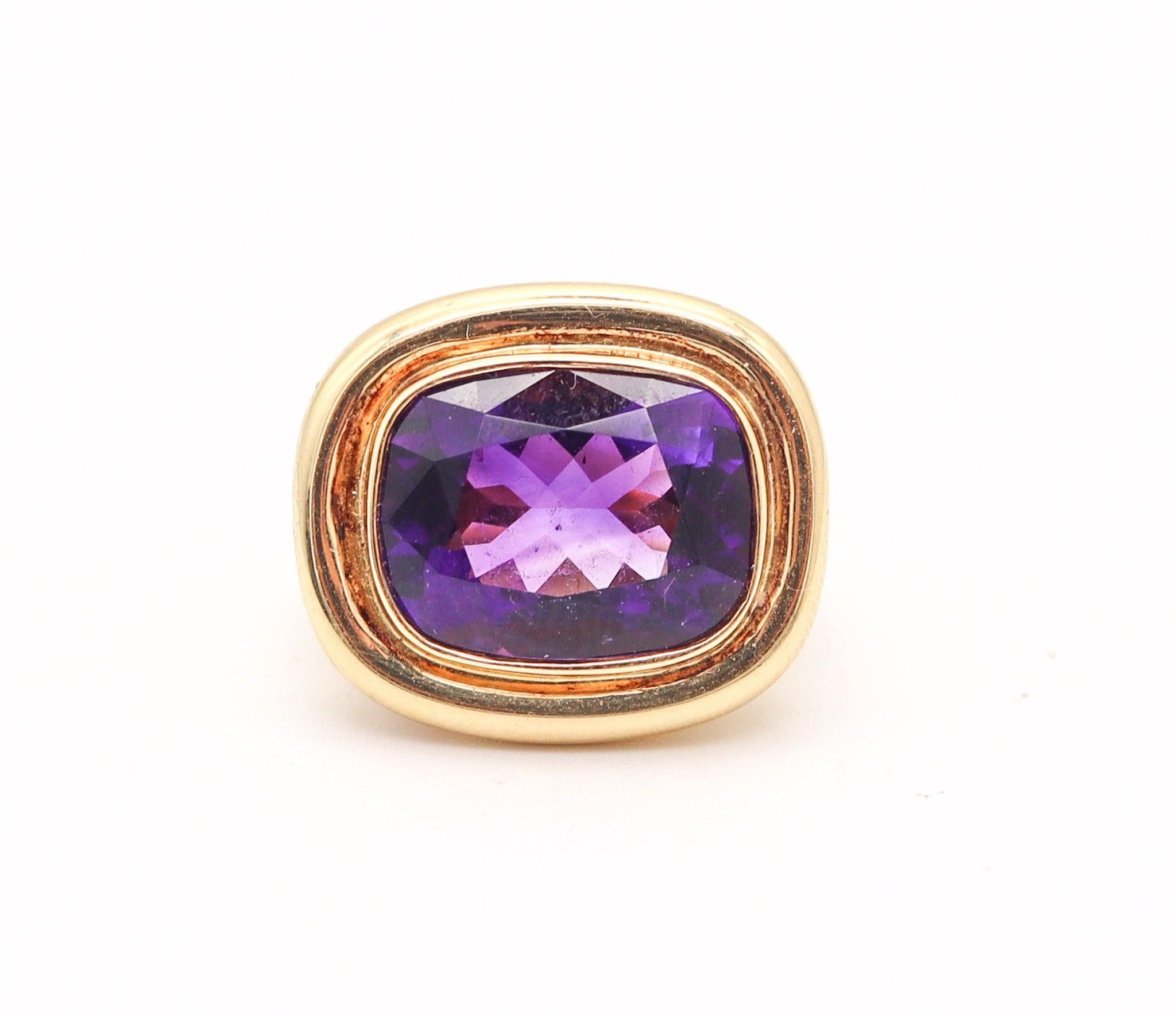 TIFFANY & CO. Paloma Picasso Cocktailring aus 18 Karat Gelbgold mit 9,48 Karat Amethyst (Kissenschliff) im Angebot