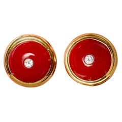 Tiffany & Co., Paloma Picasso Coral and Diamond Earrings, 1980
