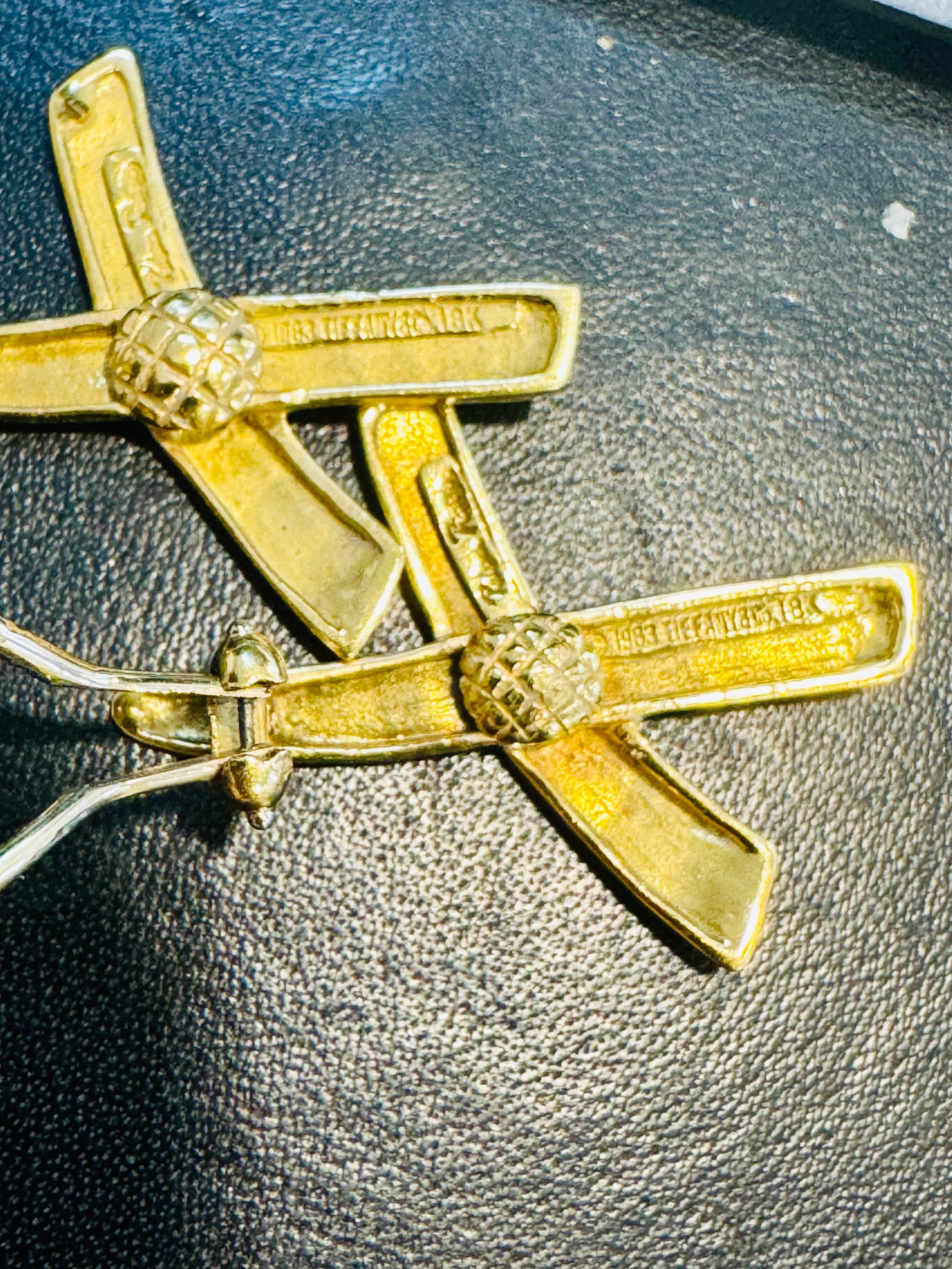 Tiffany & CO Paloma Picasso Kreuz X-Ohrringe, 18K YG 11gm, 27 mm, Tiffany & CO 1