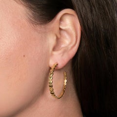 Tiffany & Co. Paloma Picasso Crown of Hearts Hoop Earrings 18K Yellow Gold