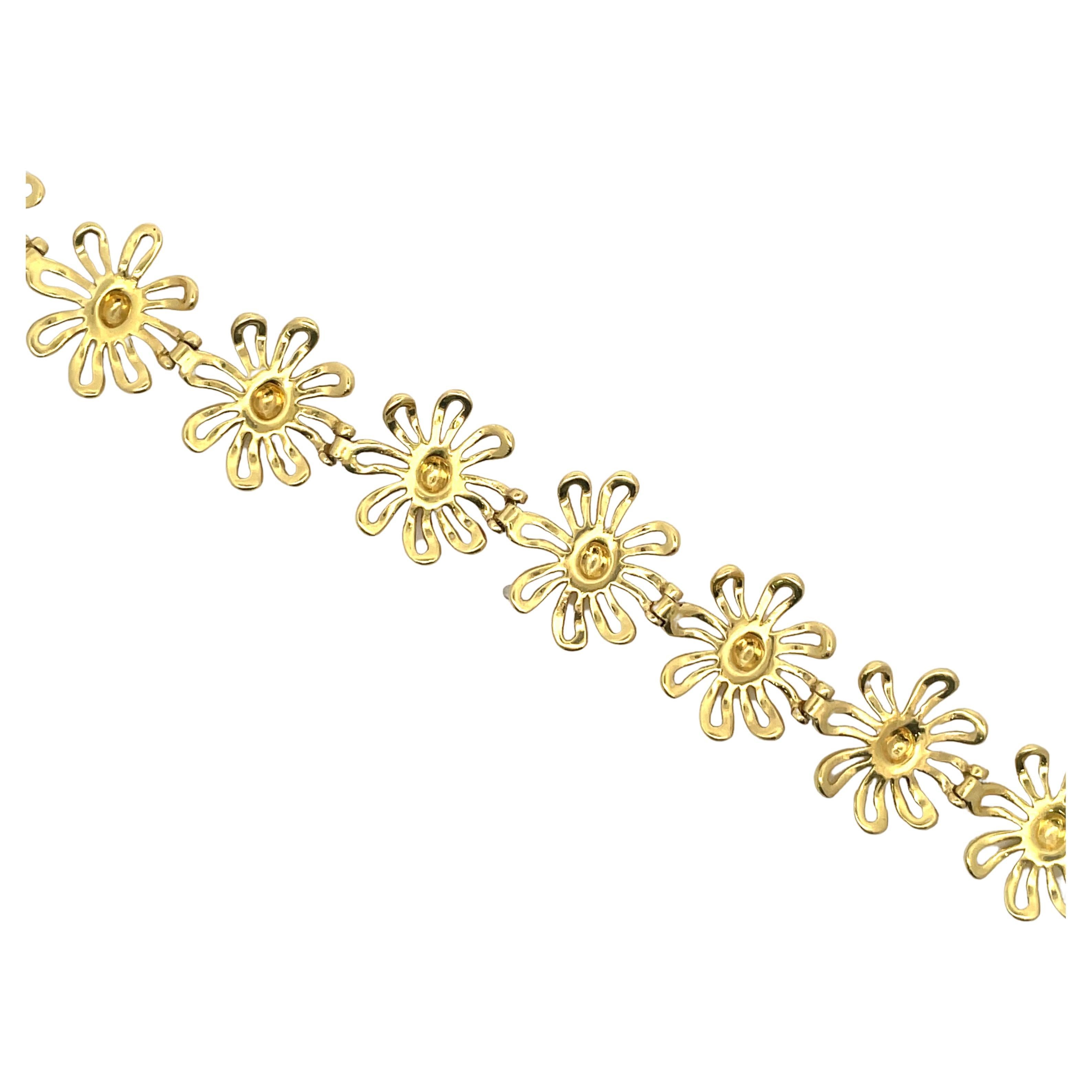 Contemporain Tiffany & Co. Bracelet marguerite Paloma Picasso en or jaune 18 carats, 34,6 grammes en vente