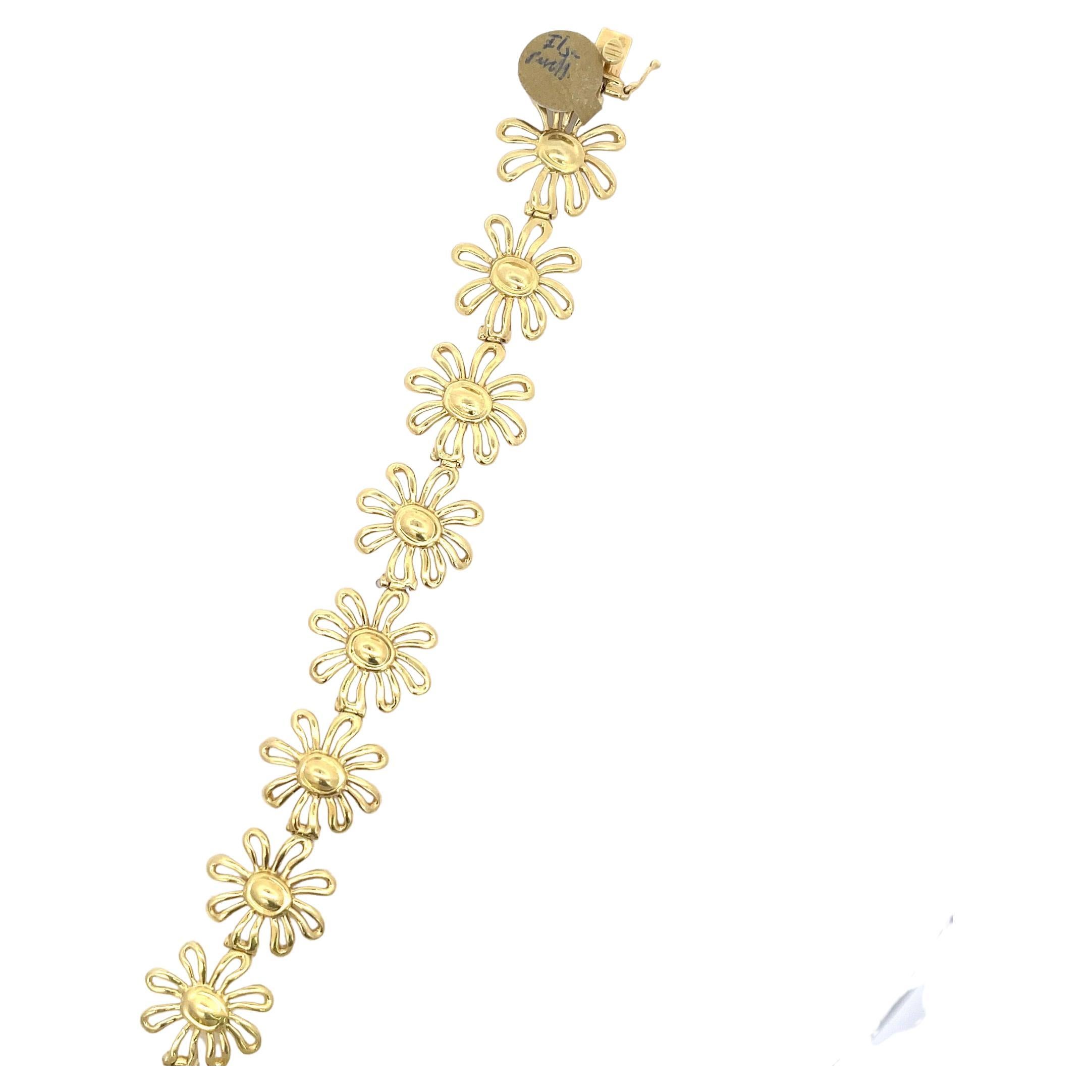 Tiffany & Co. Bracelet marguerite Paloma Picasso en or jaune 18 carats, 34,6 grammes Excellent état - En vente à New York, NY