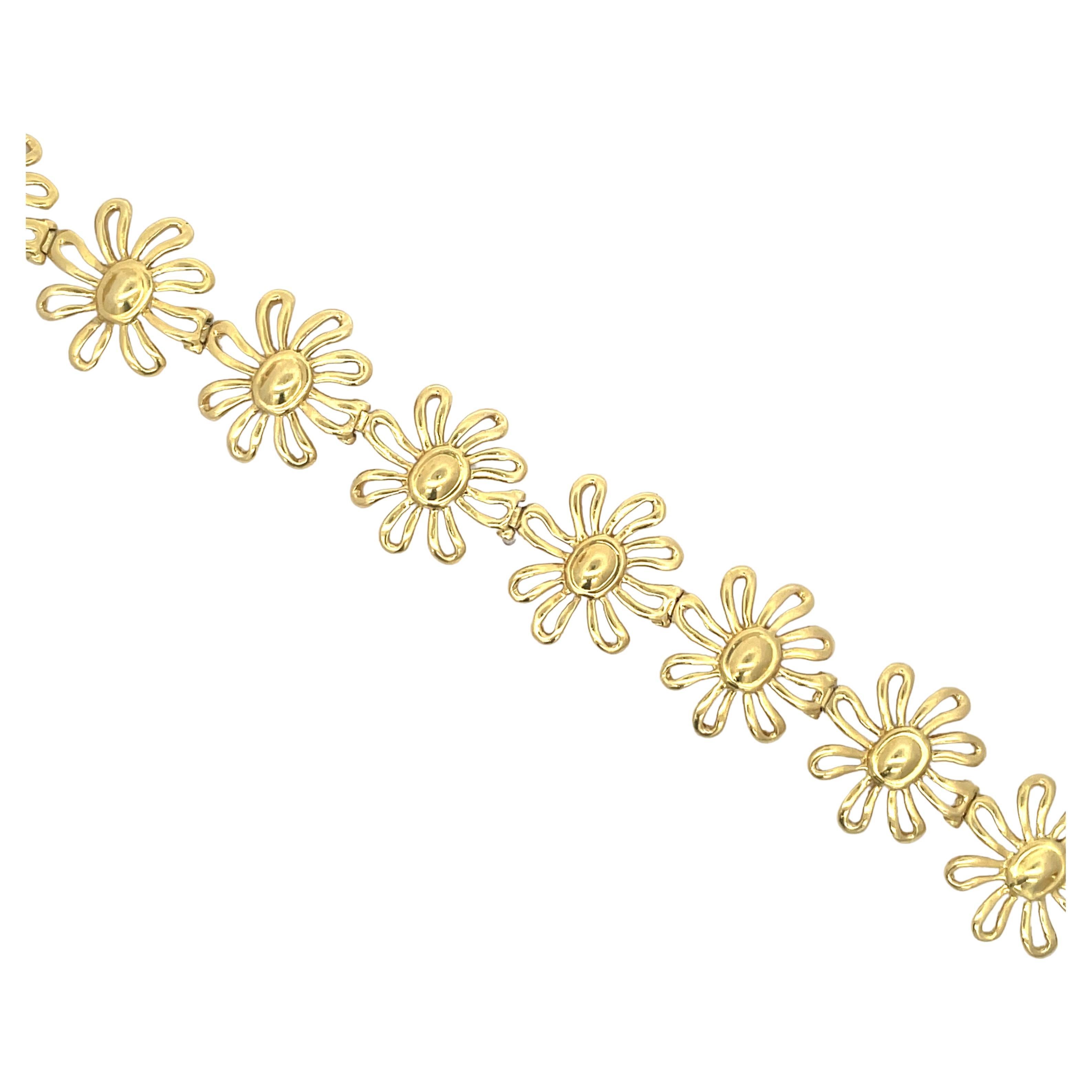 Tiffany & Co. Paloma Picasso Daisy Bracelet 34.6 Grams 18 Karat Yellow Gold For Sale