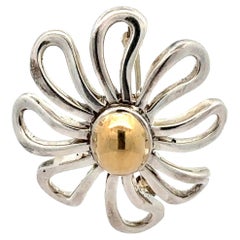 Tiffany & Co. Paloma Picasso Daisy Sterling Silver 18k Yellow Gold Pin Brooch