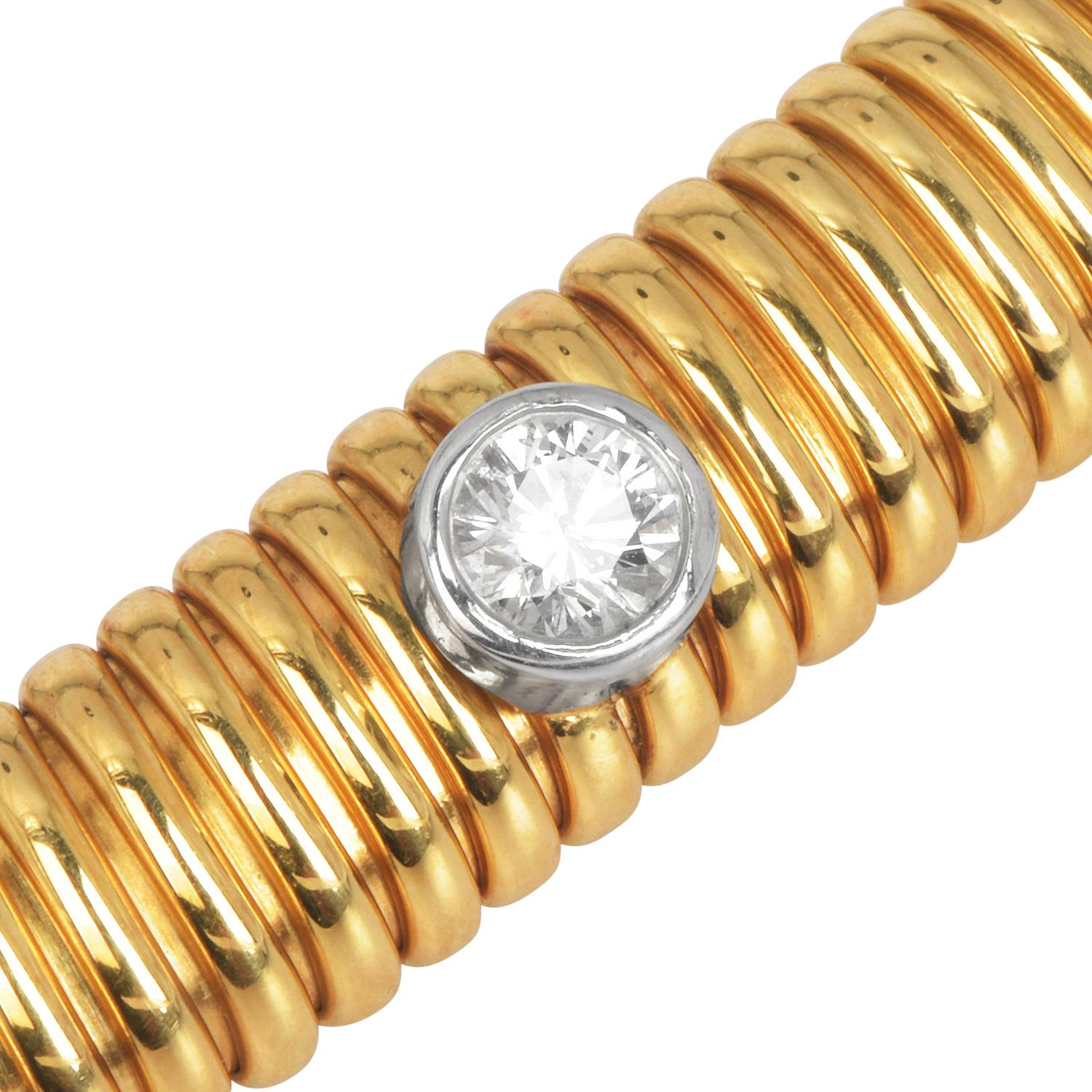 Rétro Paloma Picasso for Tiffany & Co. Collana con diamante e tubogas in oro 18 carati