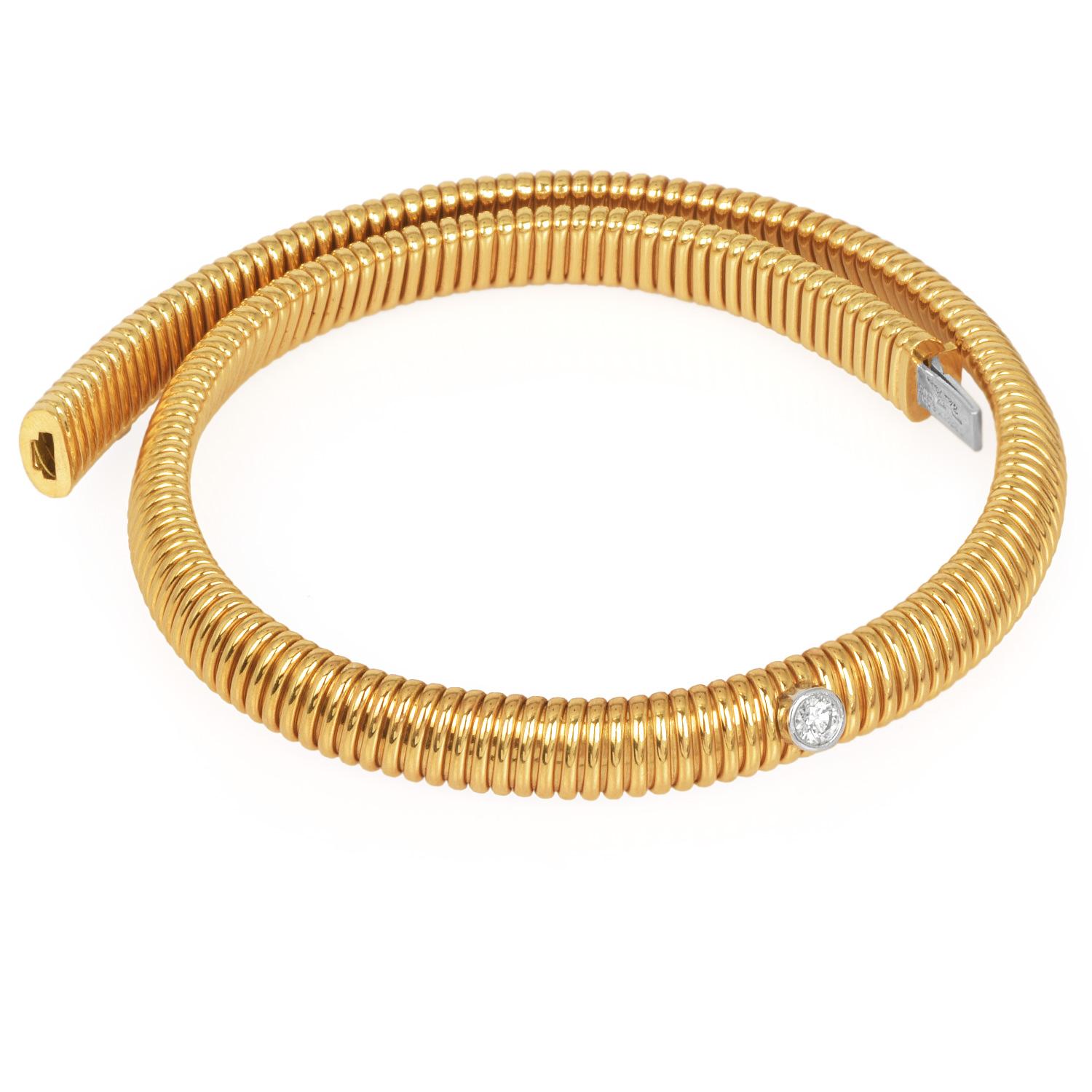 Paloma Picasso for Tiffany & Co. Collana con diamante e tubogas in oro 18 carati 1