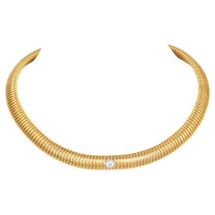 Tiffany & Co Paloma Picasso Diamond 18K Gold Tubogas Choker Snake Necklace
