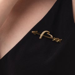 Tiffany & Co. Paloma Picasso diamond 18k yellow gold heart arrow brooch