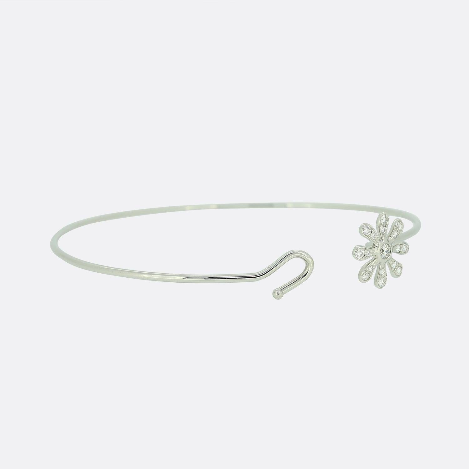 Tiffany & Co. Paloma Picasso Diamond Daisy Bangle In Good Condition For Sale In London, GB