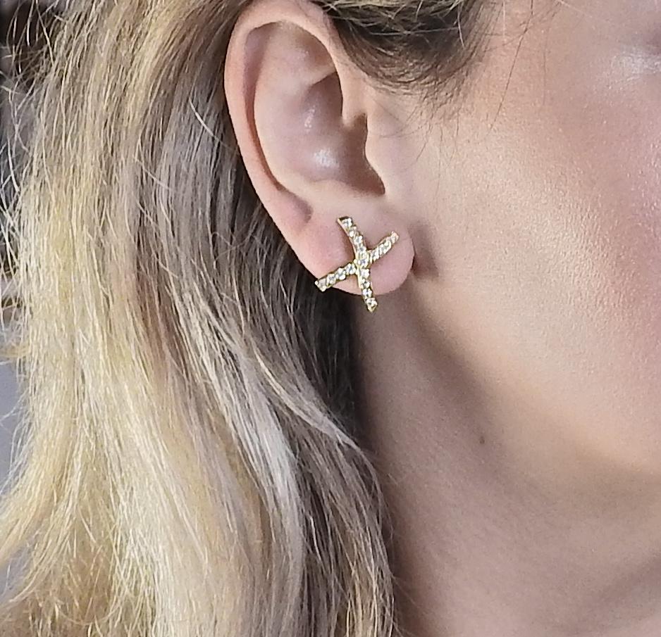 Women's Tiffany & Co. Paloma Picasso Diamond Gold X Earrings