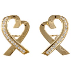 Tiffany & Co. Orecchini a cuore in oro 18 carati con diamanti di Paloma Picasso